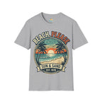 Beach, Please Sun & Sand T-Shirt — Retro Palm Tree Sunset Tee