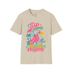 Sip Happens, Beach Happens T-Shirt — Tropical Vacation Cocktail Graphic Tee
