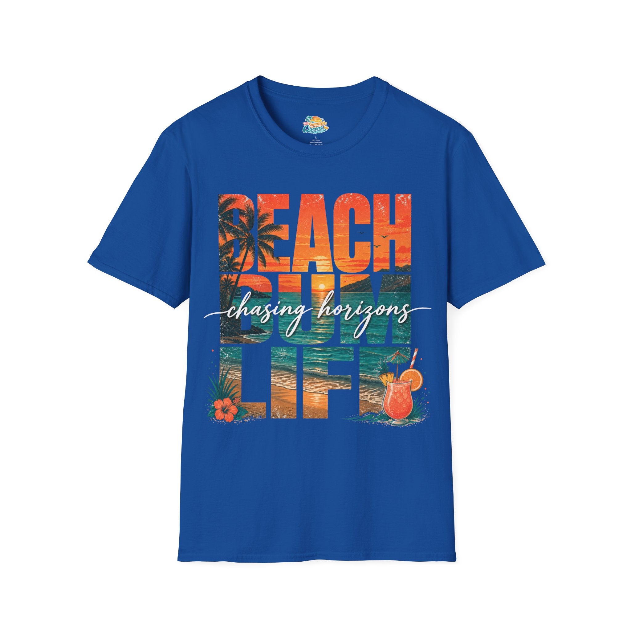 Beach Bum Life T‑Shirt — Tropical "Chasing Horizons" Graphic Tee