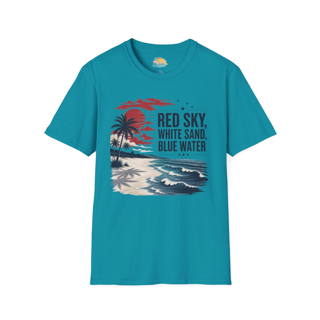 Red Sky, White Sand, Blue Water T-Shirt