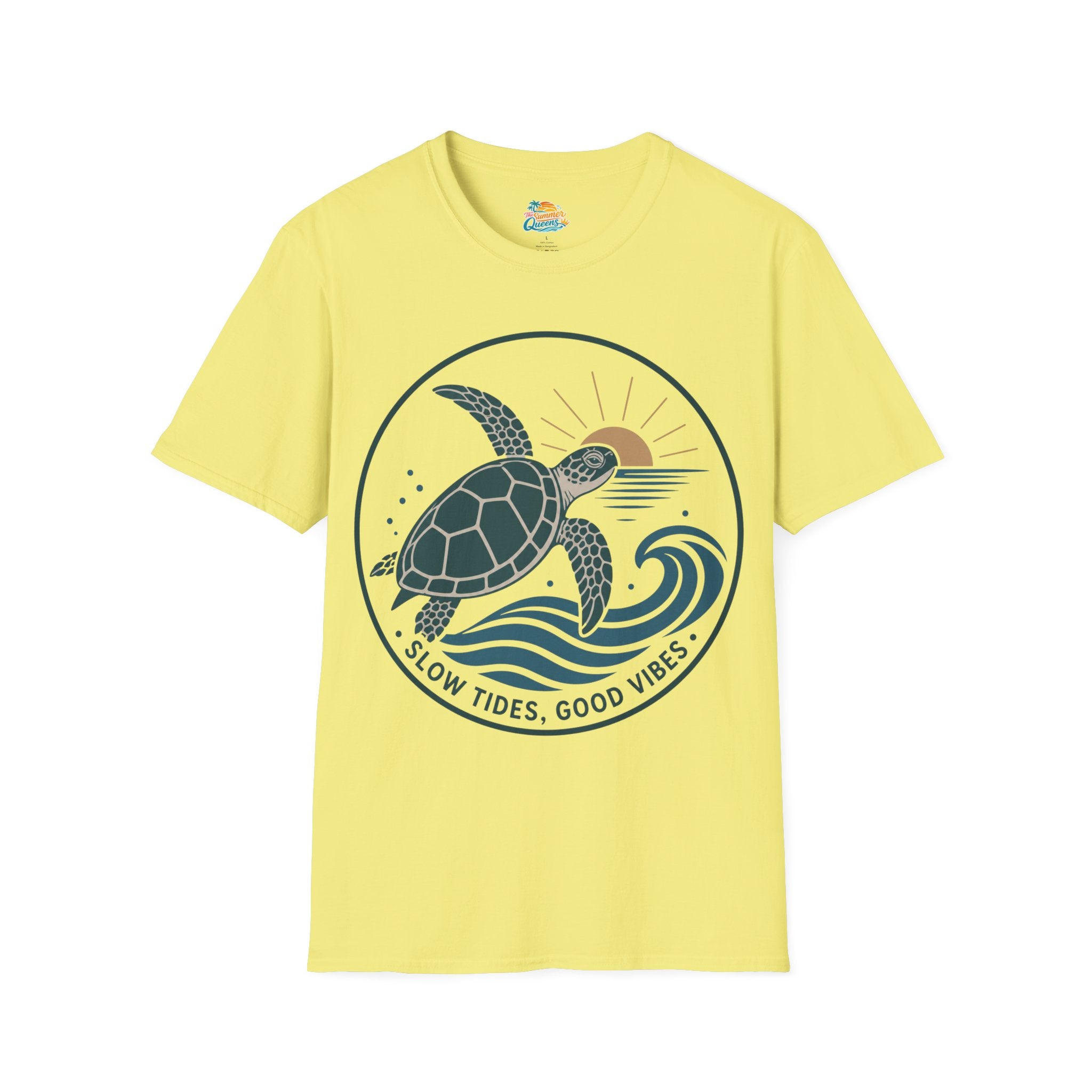 Slow Tides, Good Vibes T-Shirt —  Sea Turtle Coastal Graphic Tee