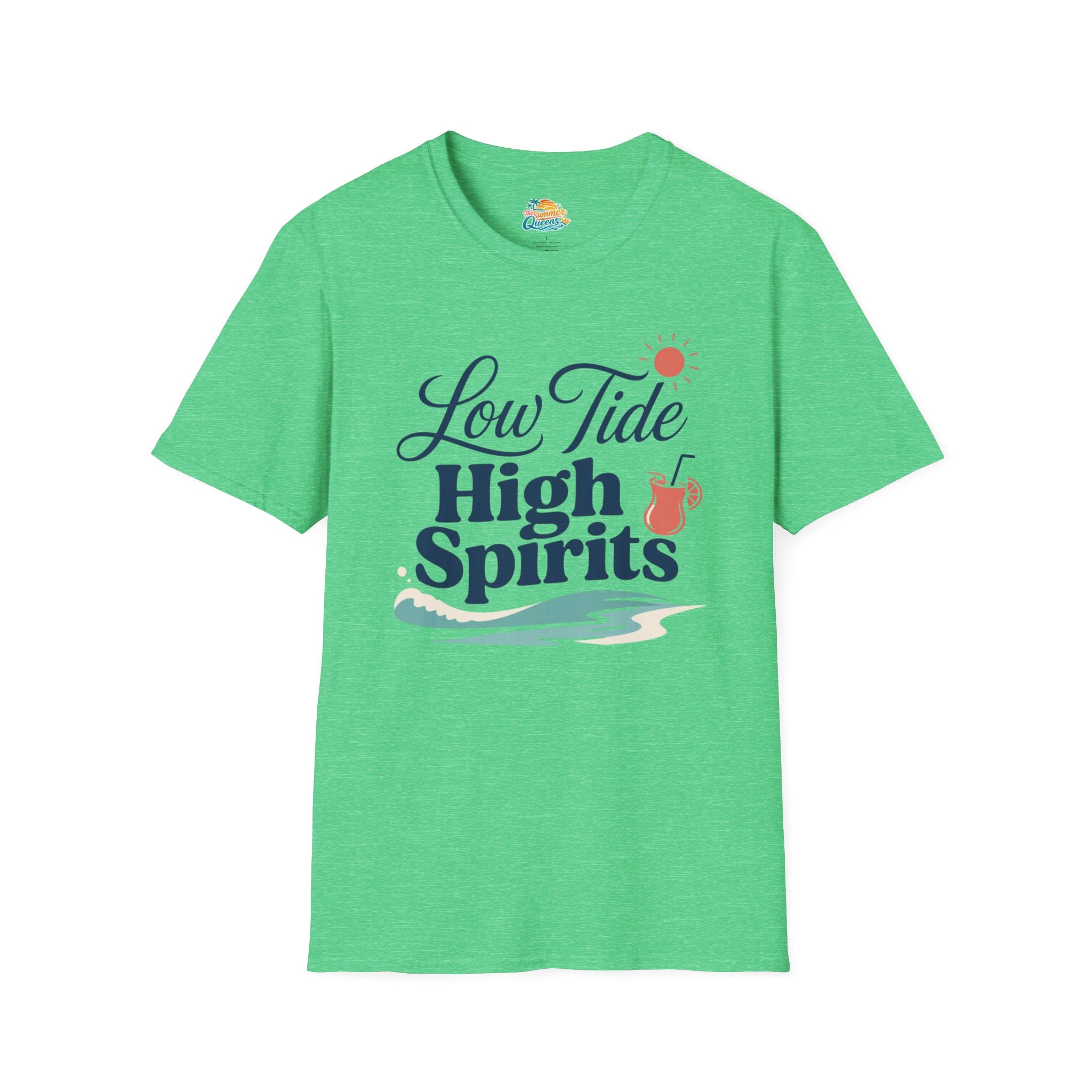 Low Tide, High Spirits Beach T-Shirt