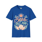 Seas the Day Beach T-Shirt – Nautical Shell & Sun Summer Tee
