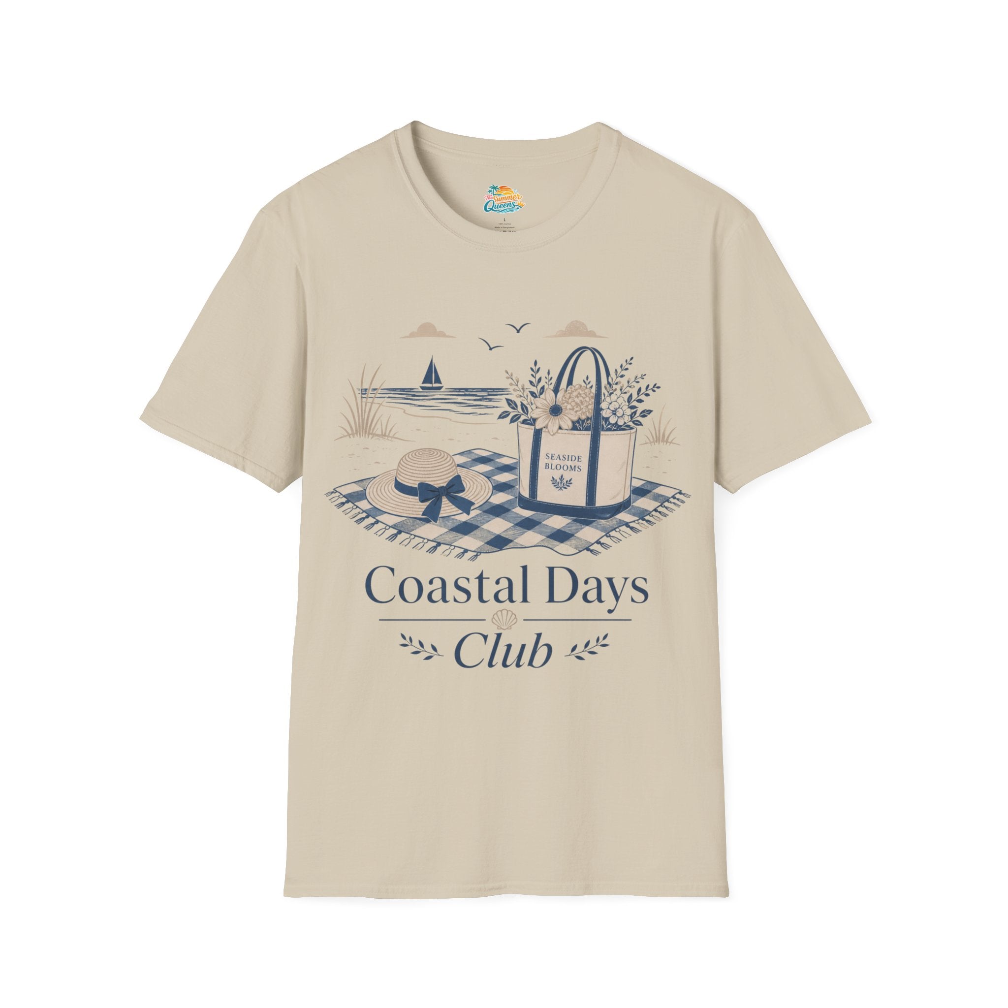 Coastal Days Club T-Shirt – Beach Picnic Tote & Hat Graphic