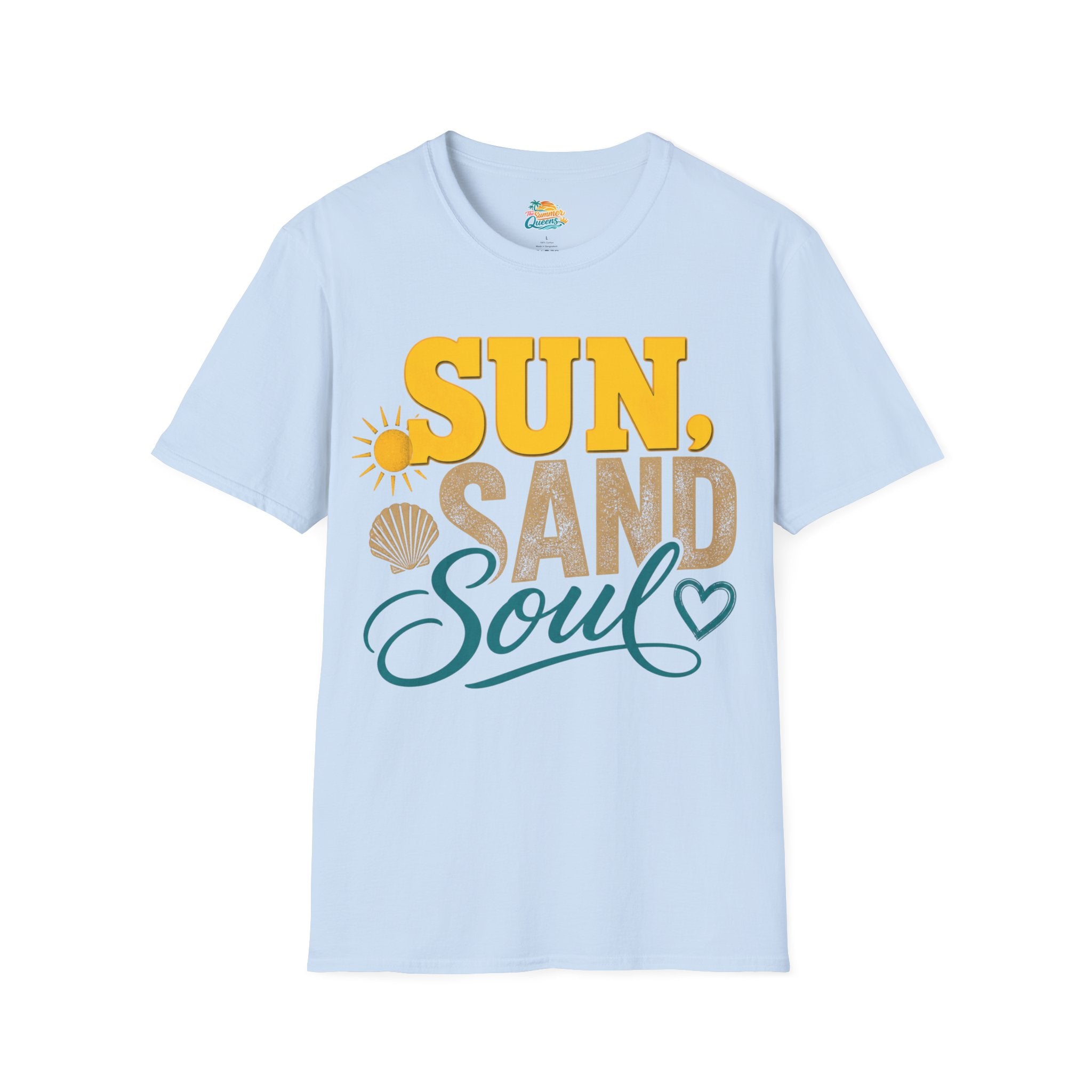 Sun, Sand & Soul Beach T-Shirt – Summer Vacation Shell Graphic Tee