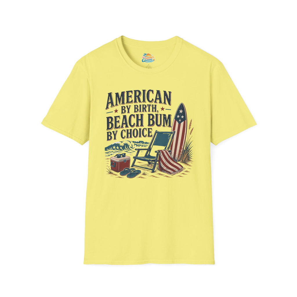 American by Birth, Beach Bum by Choice T-Shirt