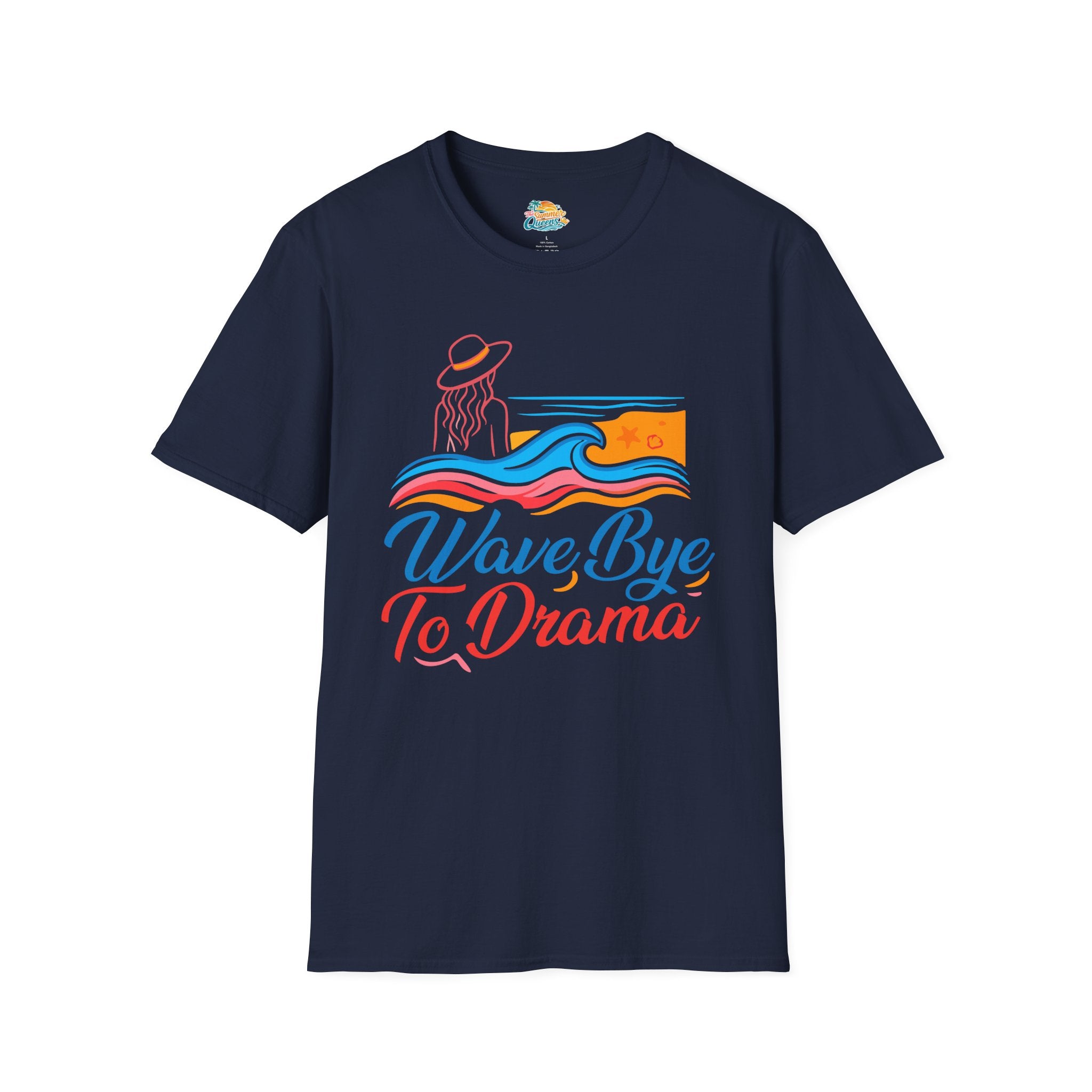 Wave Bye To Drama T-Shirt – Retro Beach Vibes Summer Tee