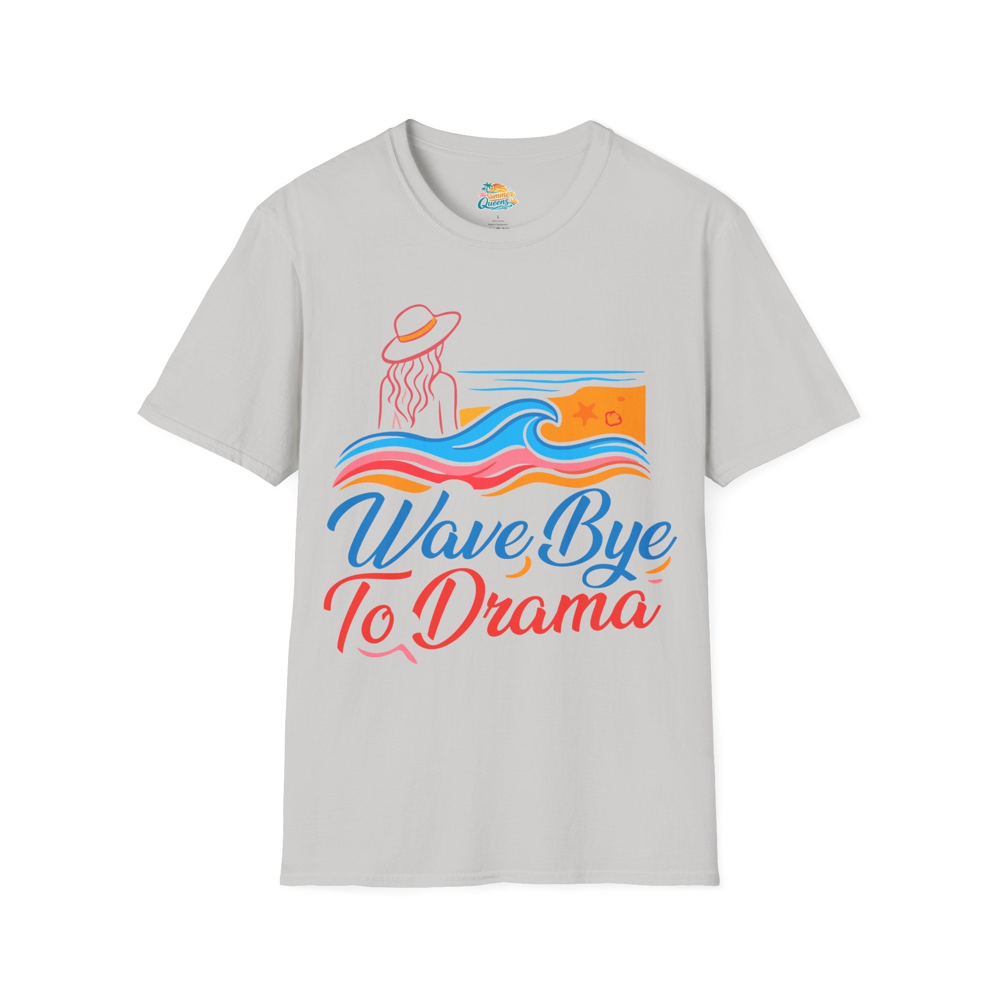 Wave Bye To Drama T-Shirt – Retro Beach Vibes Summer Tee