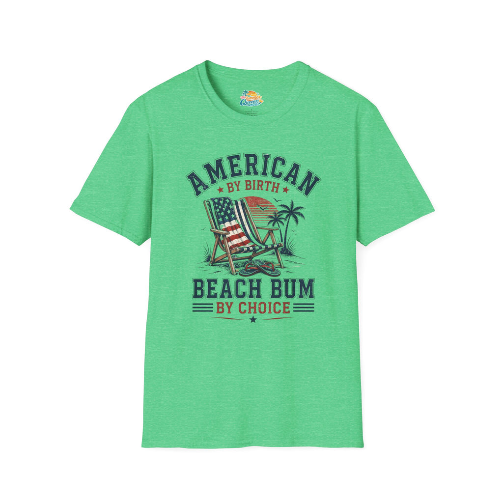 American by Birth, Beach Bum by Choice T‑Shirt
