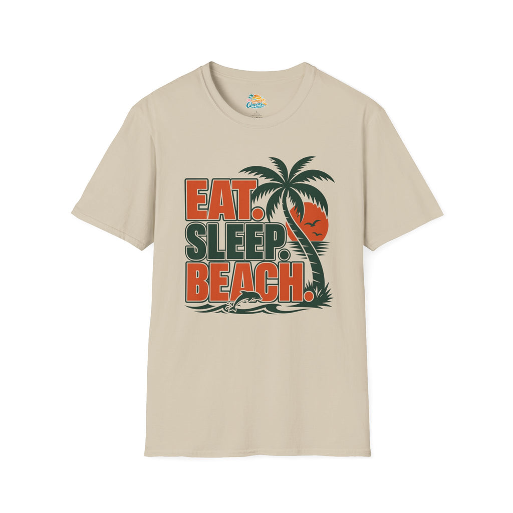 Eat. Sleep. Beach. T-Shirt — Retro Palm Tree Surf Graphic Tee