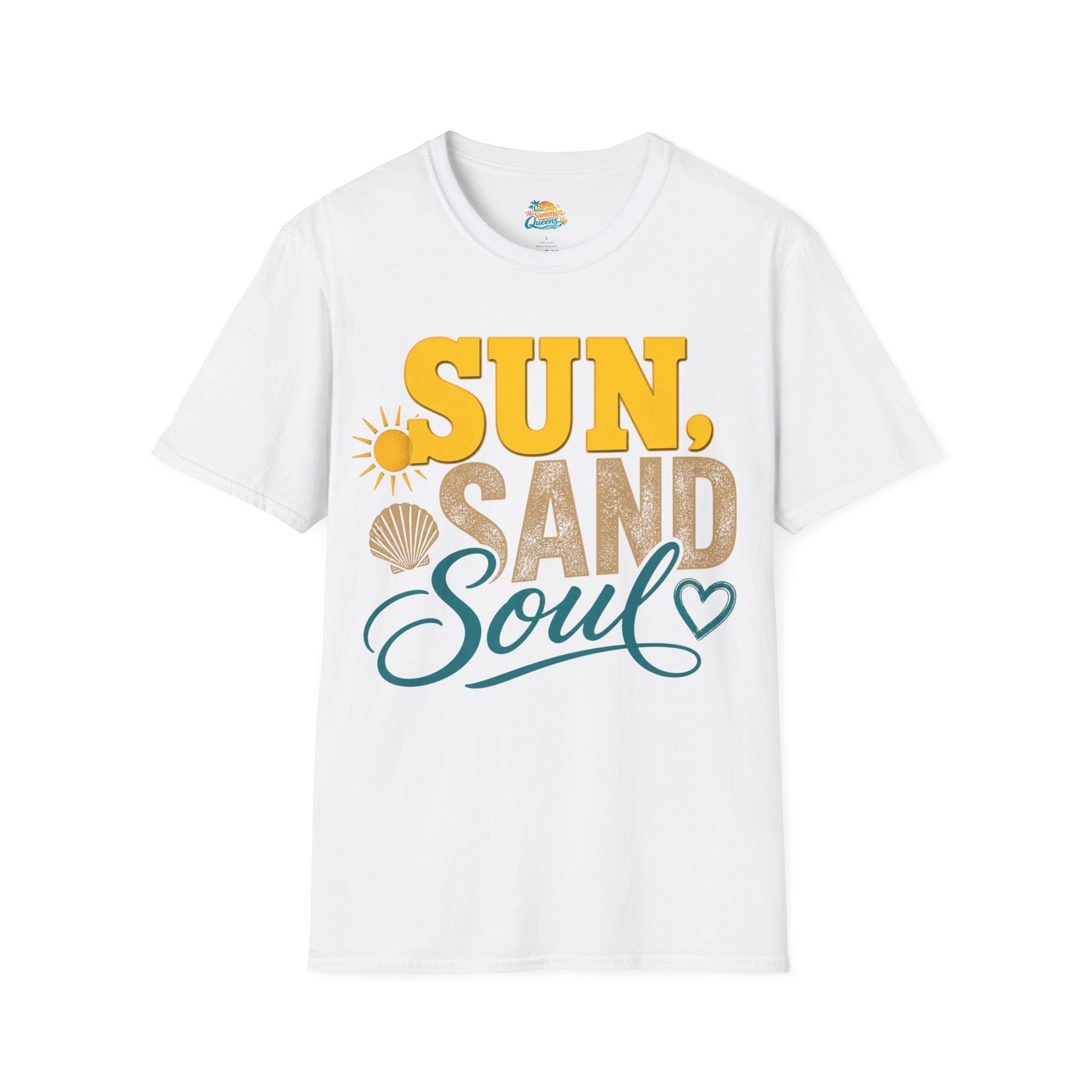 Sun, Sand & Soul Beach T-Shirt – Summer Vacation Shell Graphic Tee