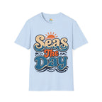 Seas The Day Graphic T-Shirt — Retro Beach Surf Tee
