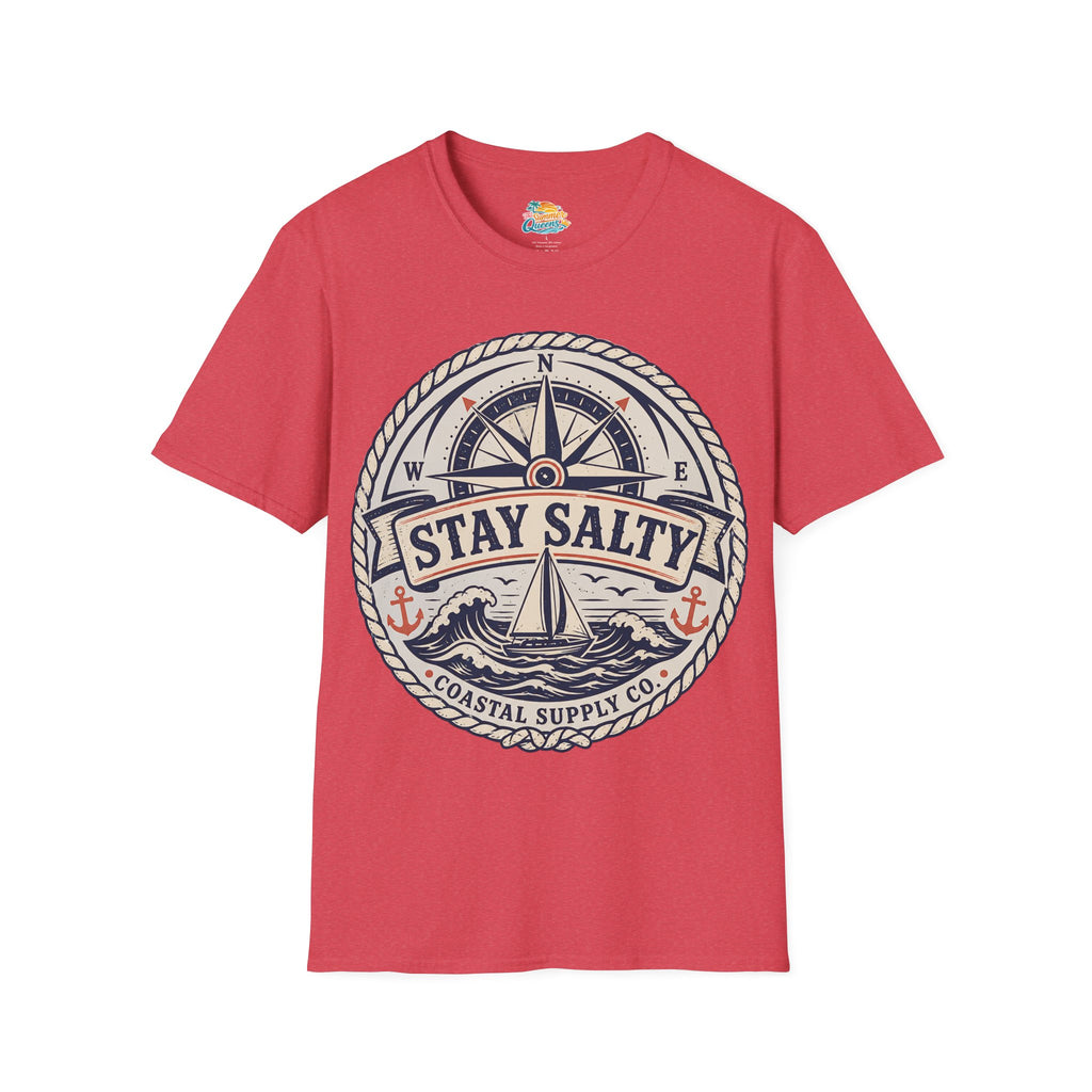 Stay Salty Coastal T-Shirt – Nautical Compass & Sailboat Design