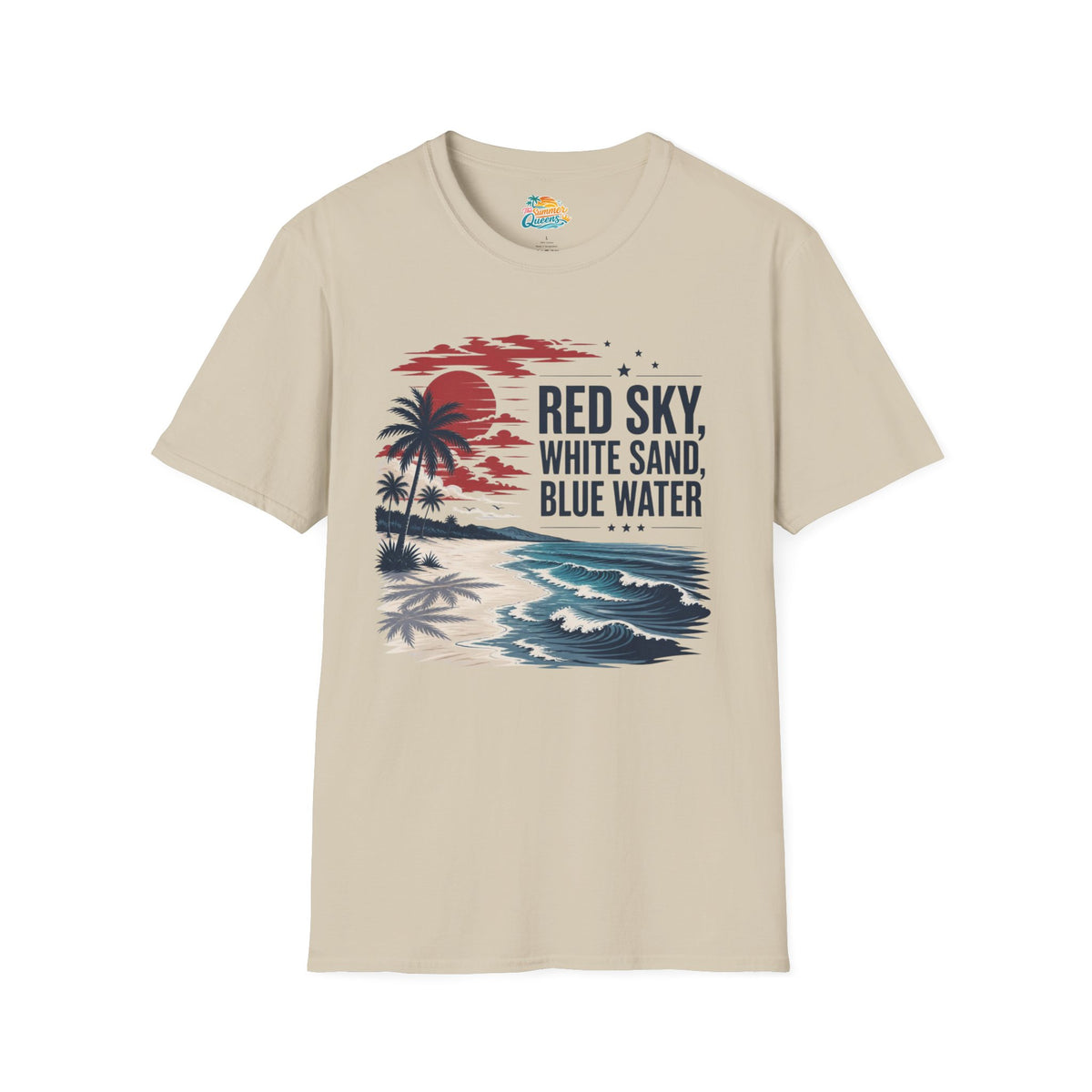 Red Sky, White Sand, Blue Water T-Shirt