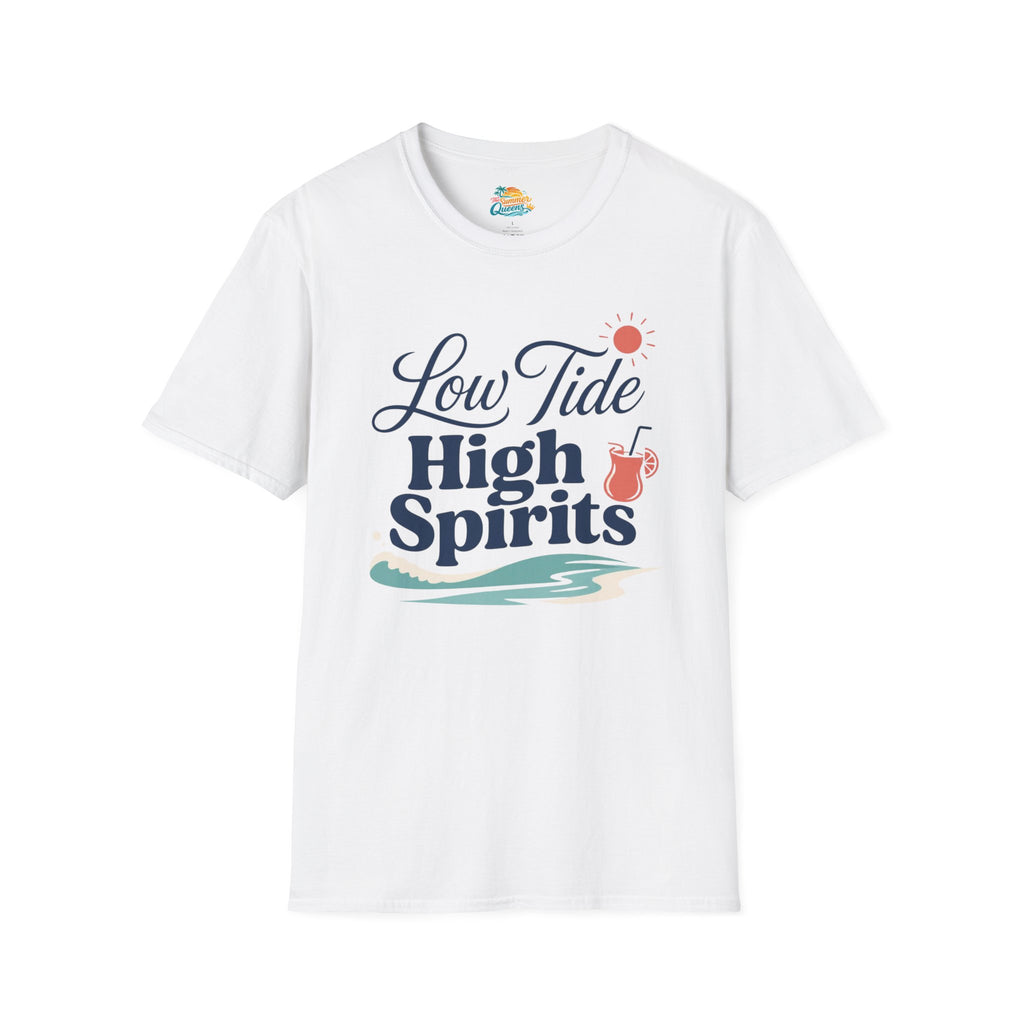 Low Tide, High Spirits Beach T-Shirt