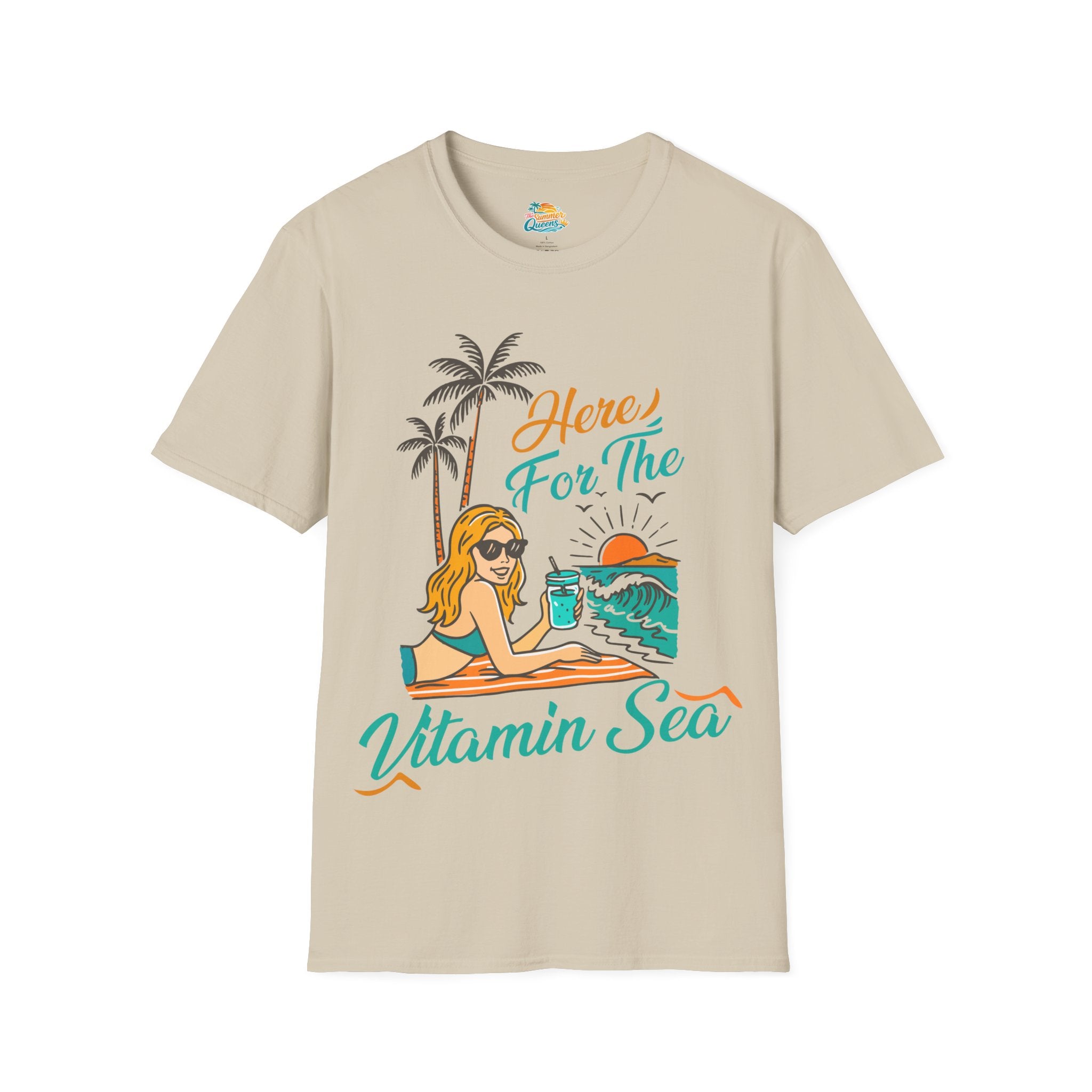 Here For The Vitamin Sea Graphic T-Shirt — Beach Tee