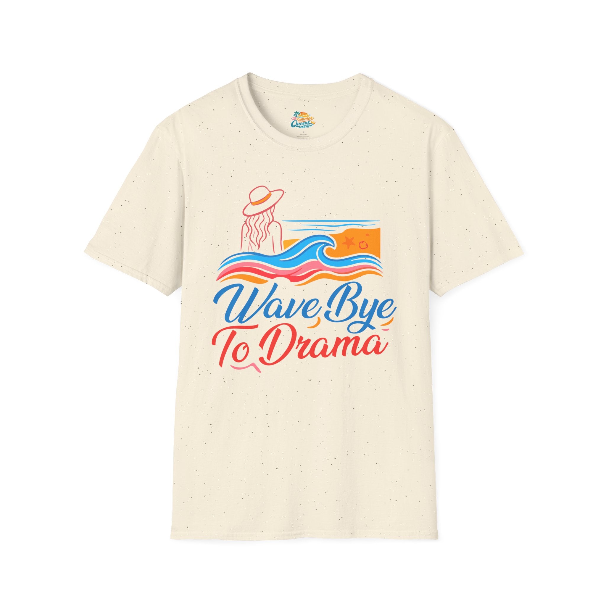 Wave Bye To Drama T-Shirt – Retro Beach Vibes Summer Tee