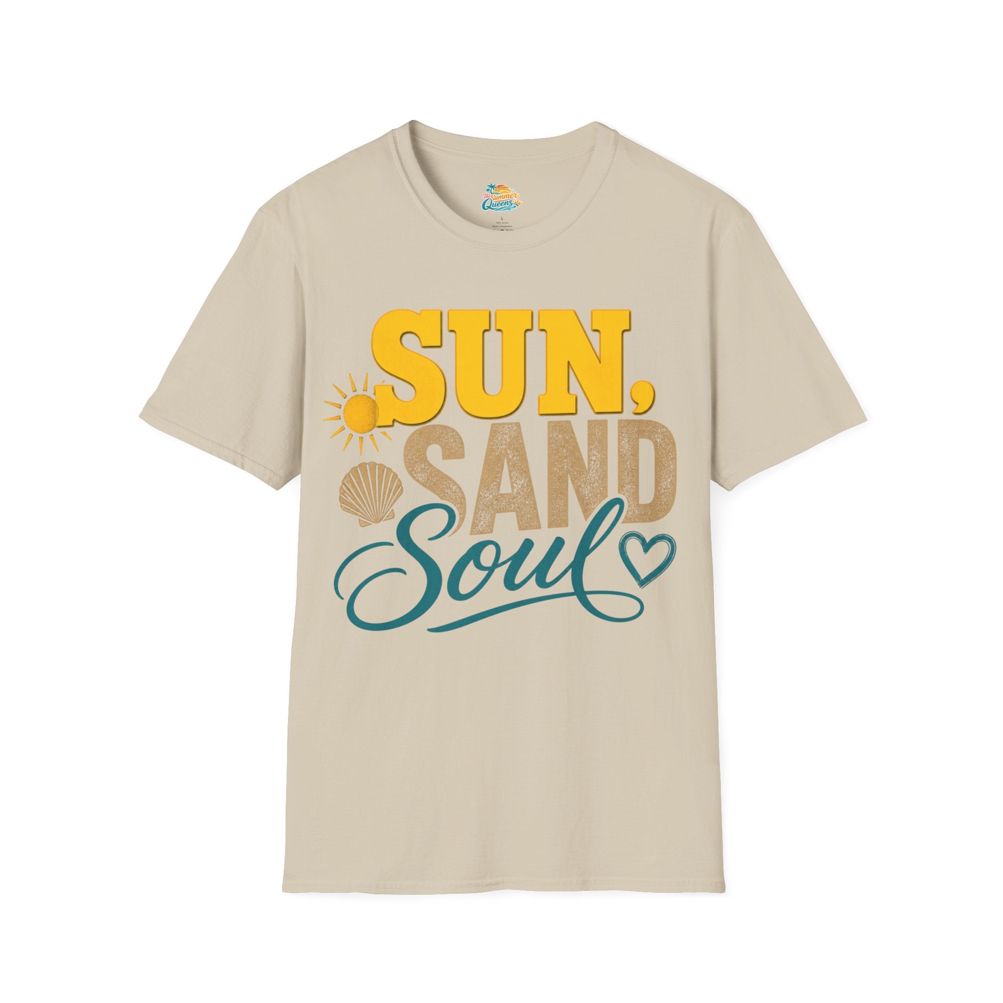 Sun, Sand & Soul Beach T-Shirt – Summer Vacation Shell Graphic Tee