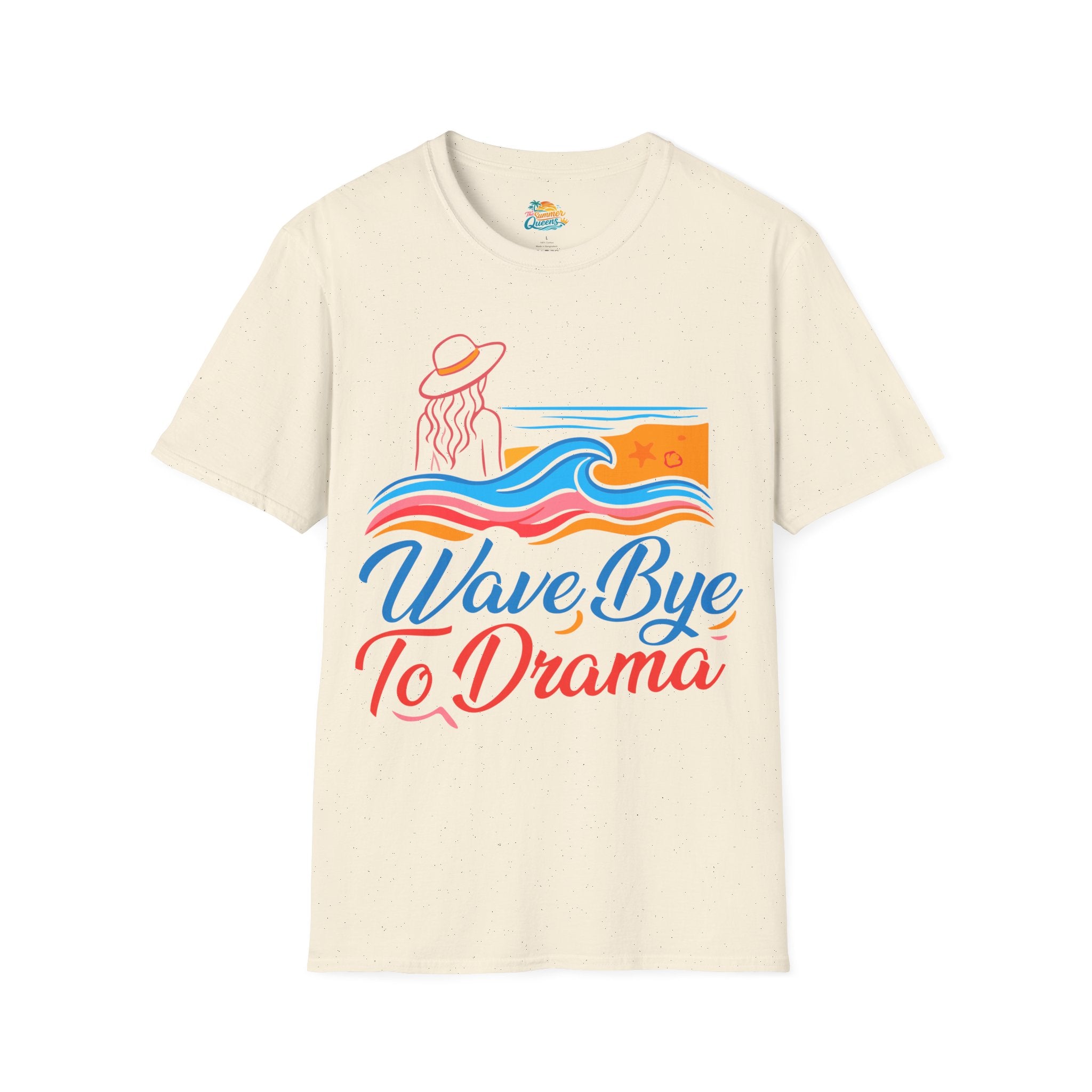 Wave Bye To Drama T-Shirt – Retro Beach Vibes Summer Tee