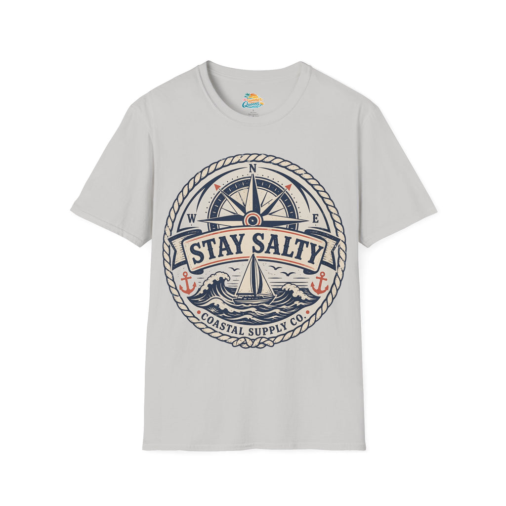 Stay Salty Coastal T-Shirt – Nautical Compass & Sailboat Design