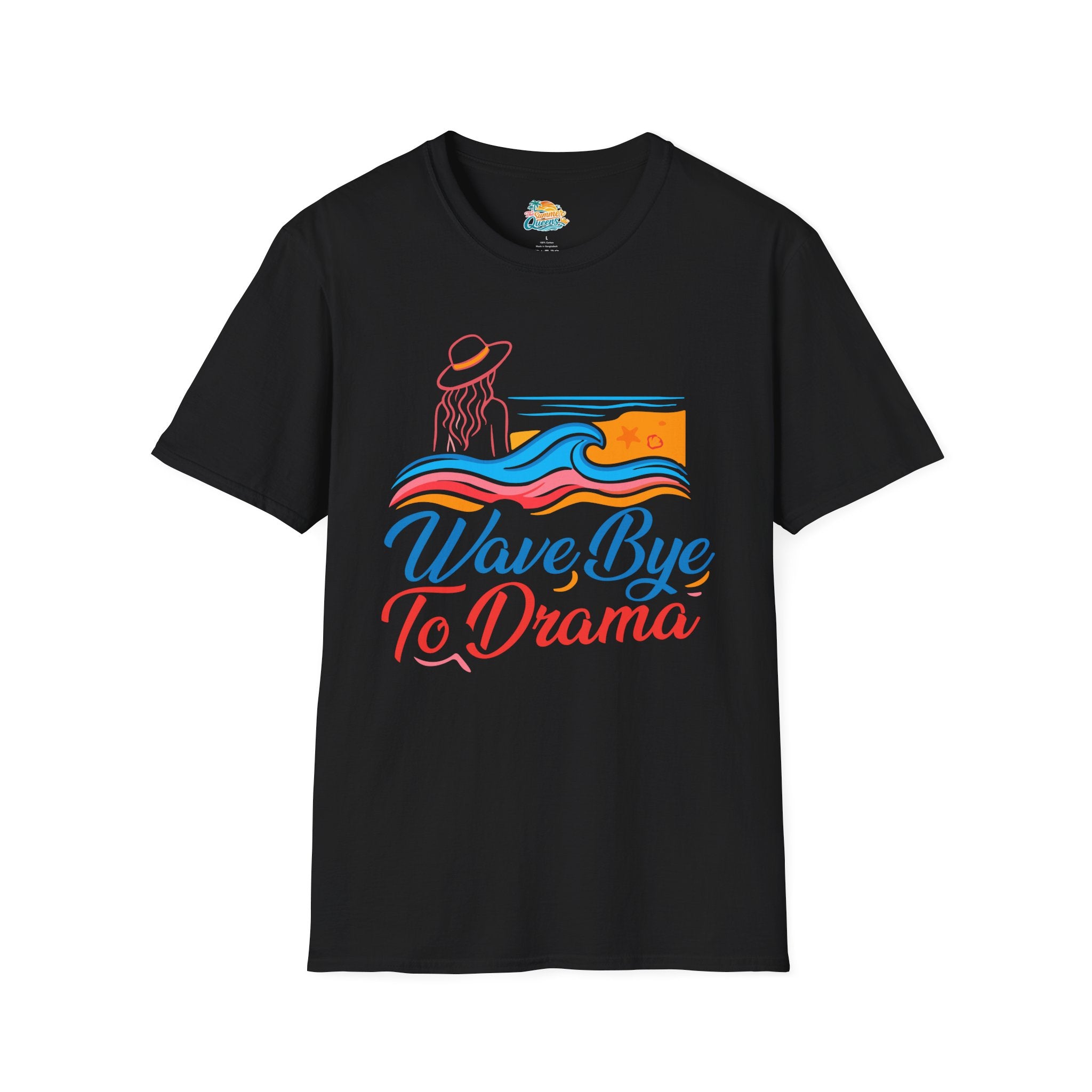 Wave Bye To Drama T-Shirt – Retro Beach Vibes Summer Tee