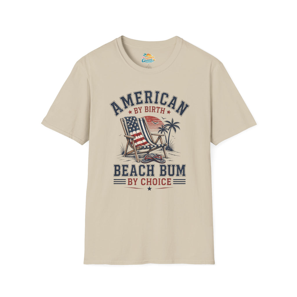 American by Birth, Beach Bum by Choice T‑Shirt