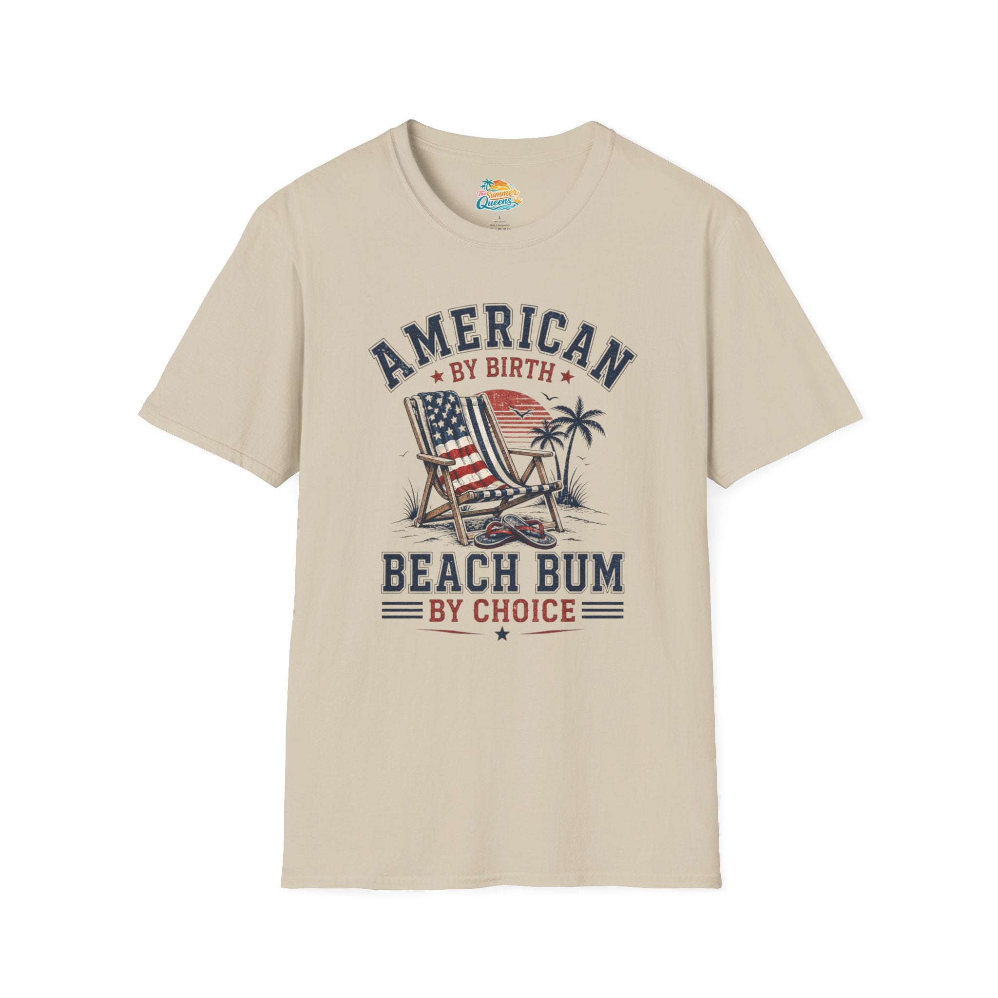 American by Birth, Beach Bum by Choice T‑Shirt