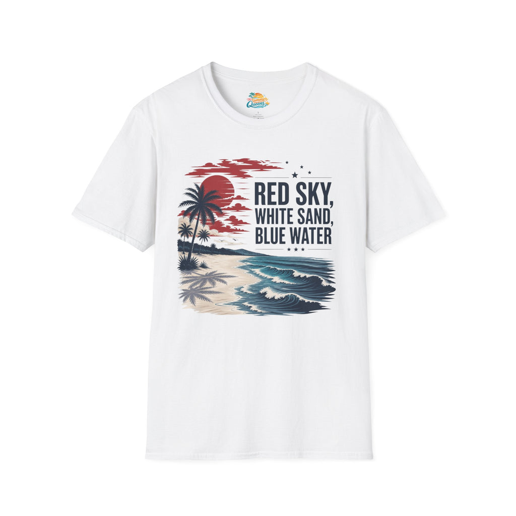 Red Sky, White Sand, Blue Water T-Shirt