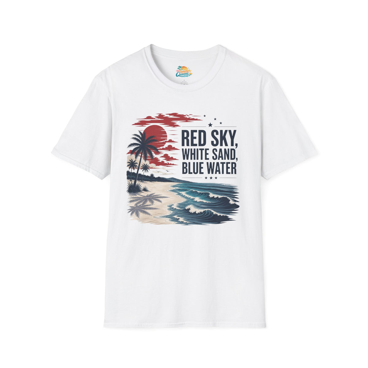Red Sky, White Sand, Blue Water T-Shirt