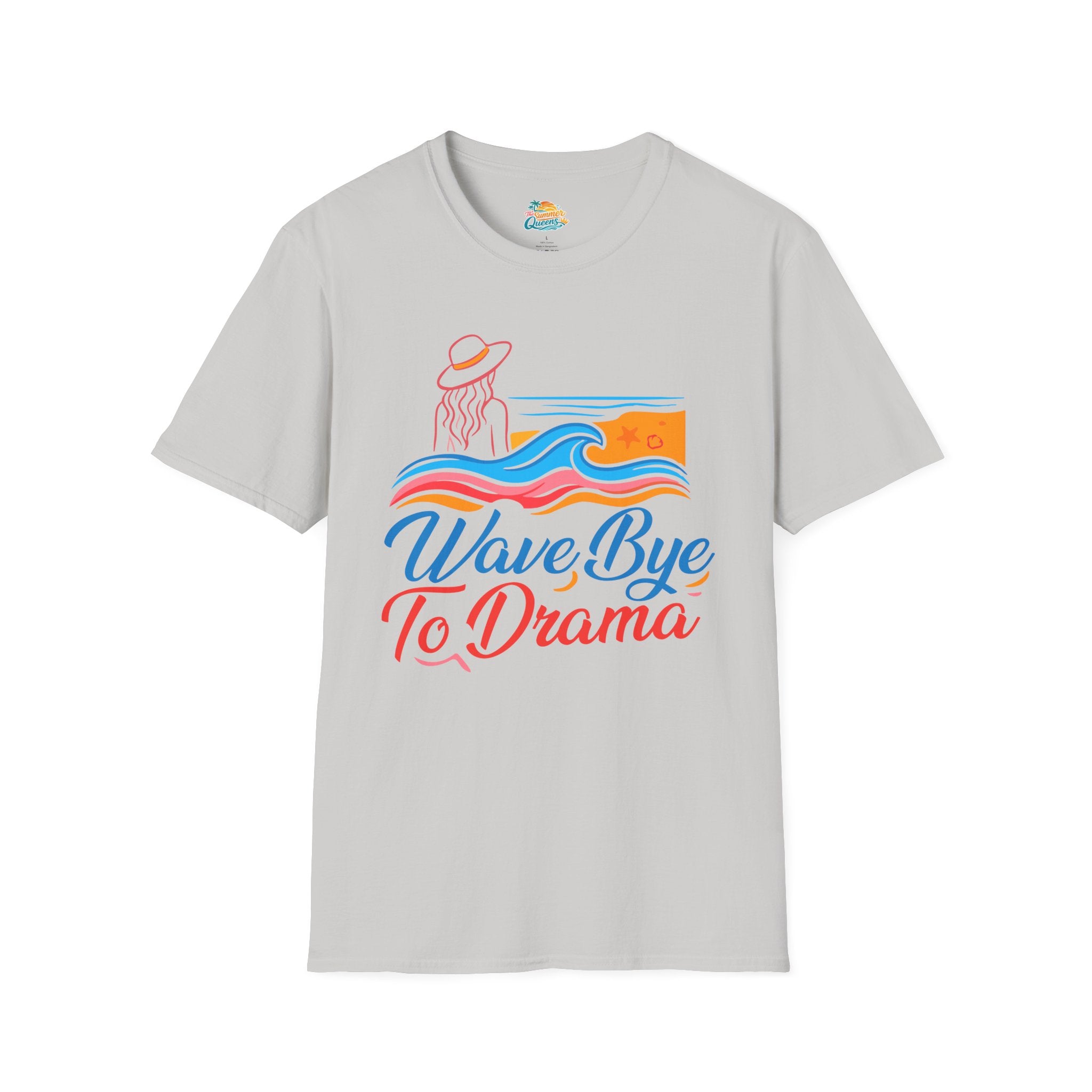 Wave Bye To Drama T-Shirt – Retro Beach Vibes Summer Tee