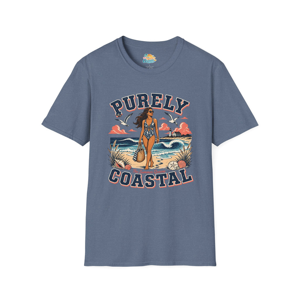 Purely Coastal Queen T‑Shirt — Vintage Beach Swim Graphic