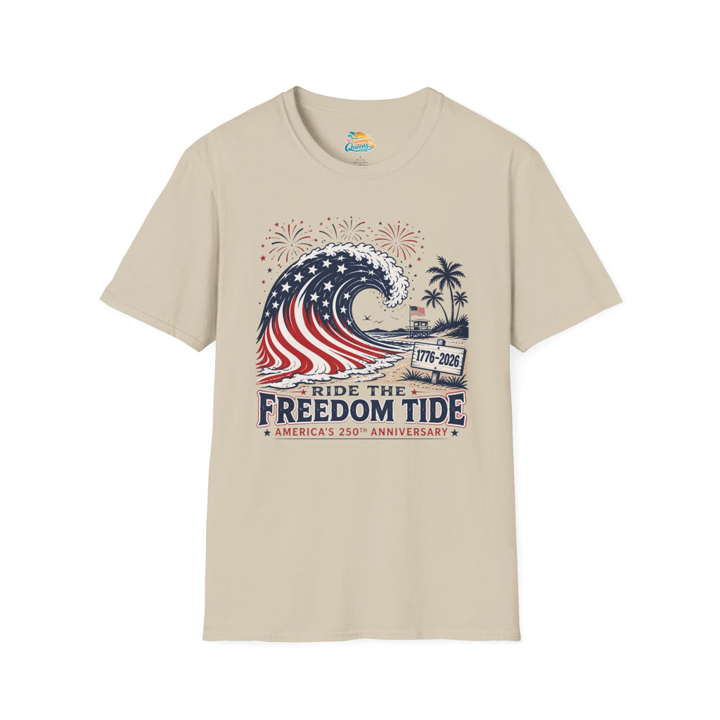 Ride the Freedom Tide Beach T-Shirt