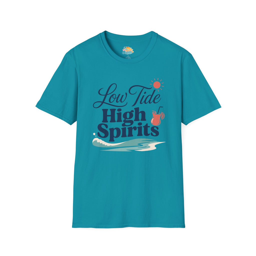 Low Tide, High Spirits Beach T-Shirt