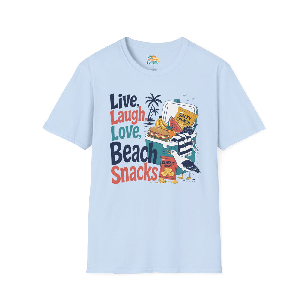 Live, Laugh, Love, Beach Snacks T-Shirt
