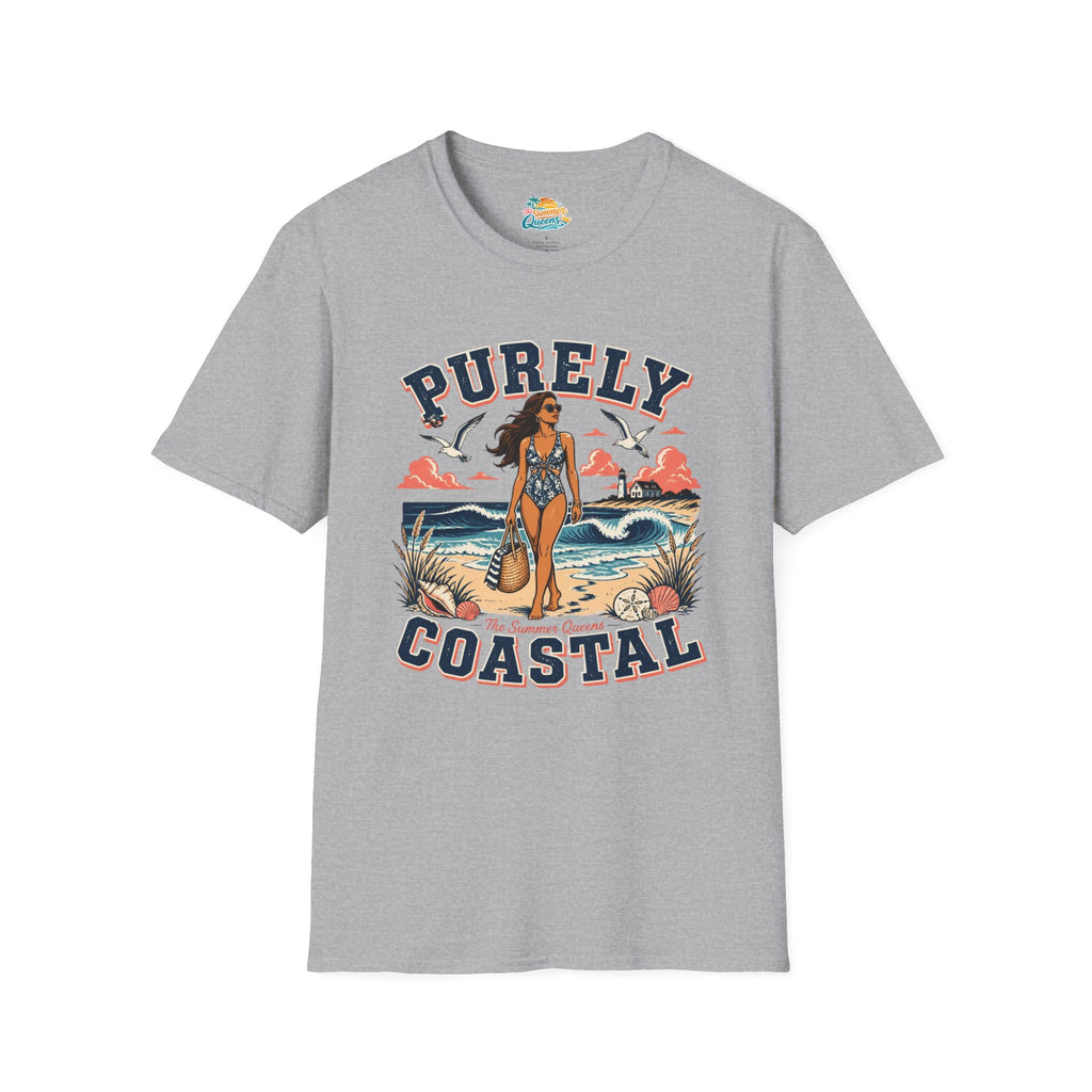 Purely Coastal Queen T‑Shirt — Vintage Beach Swim Graphic
