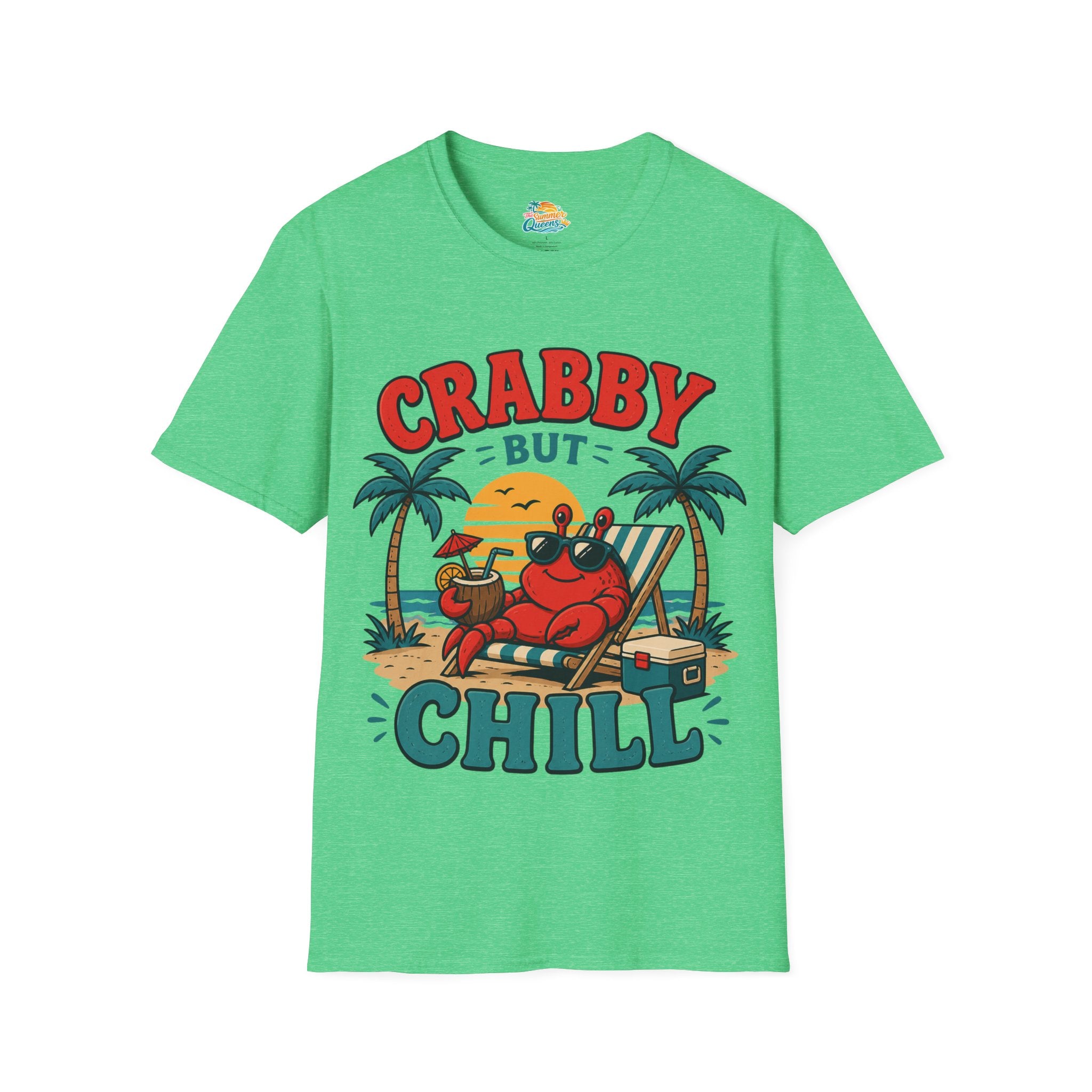 Crabby But Chill T-Shirt — Retro Beach Crab Graphic Tee