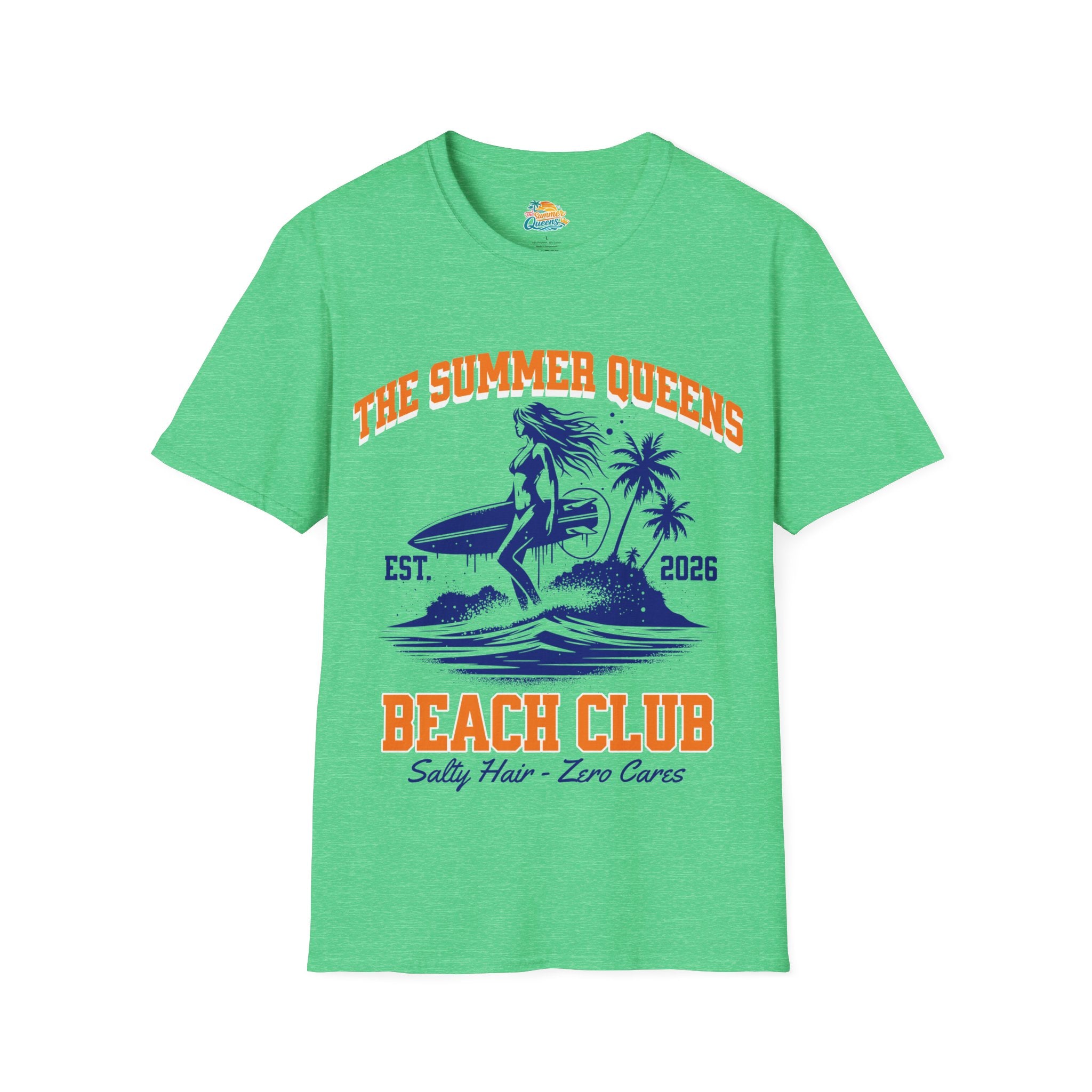 The Summer Queens Beach Club T-Shirt — Surf Graphic (Est. 2026)