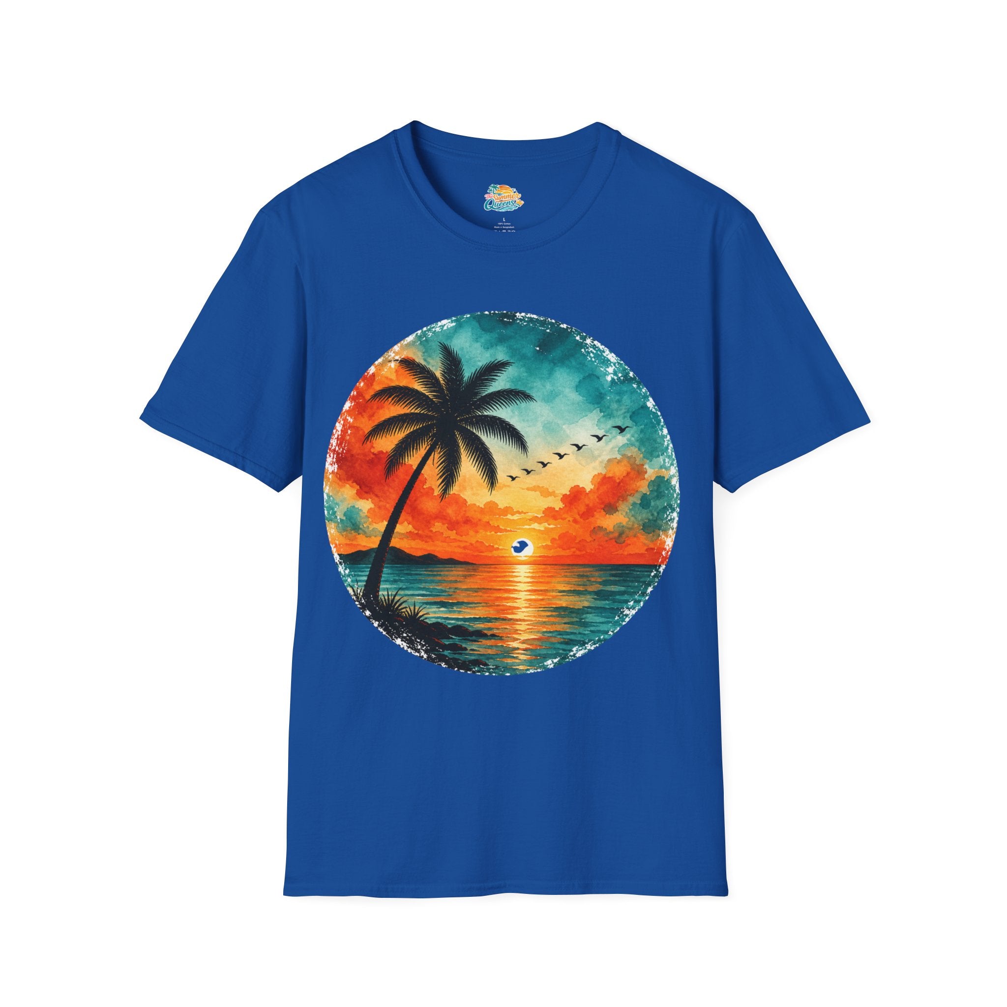 Sunset Palm Beach T-Shirt — Tropical Sunset Graphic Tee