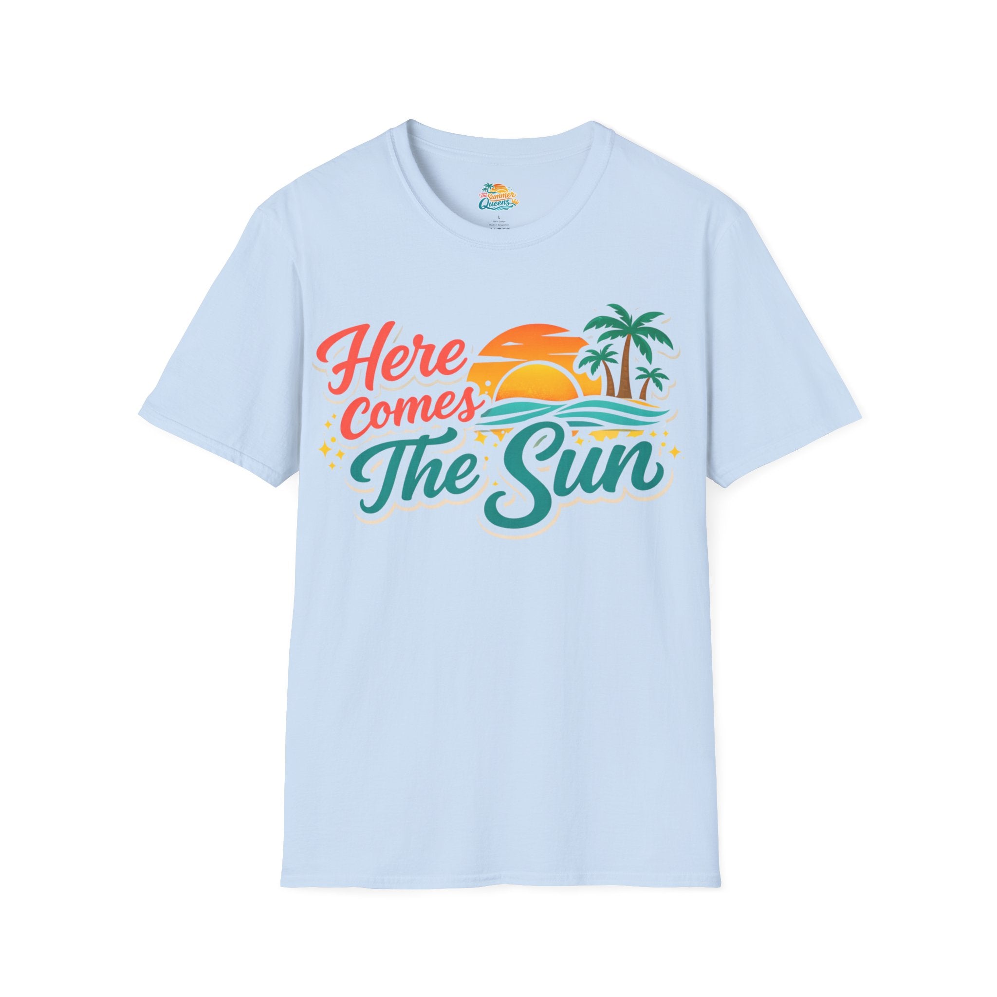 Here Comes The Sun T-Shirt — Retro Beach Sunset Tee