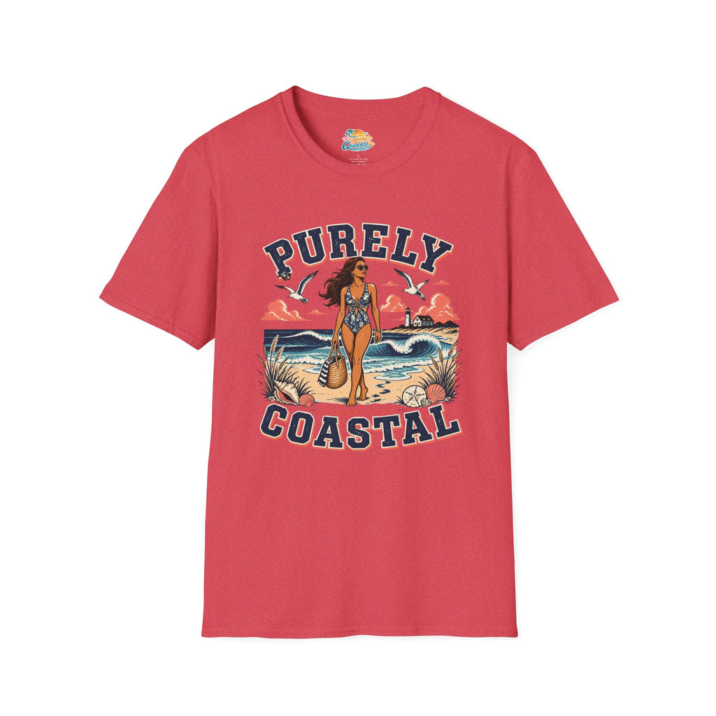 Purely Coastal Queen T‑Shirt — Vintage Beach Swim Graphic