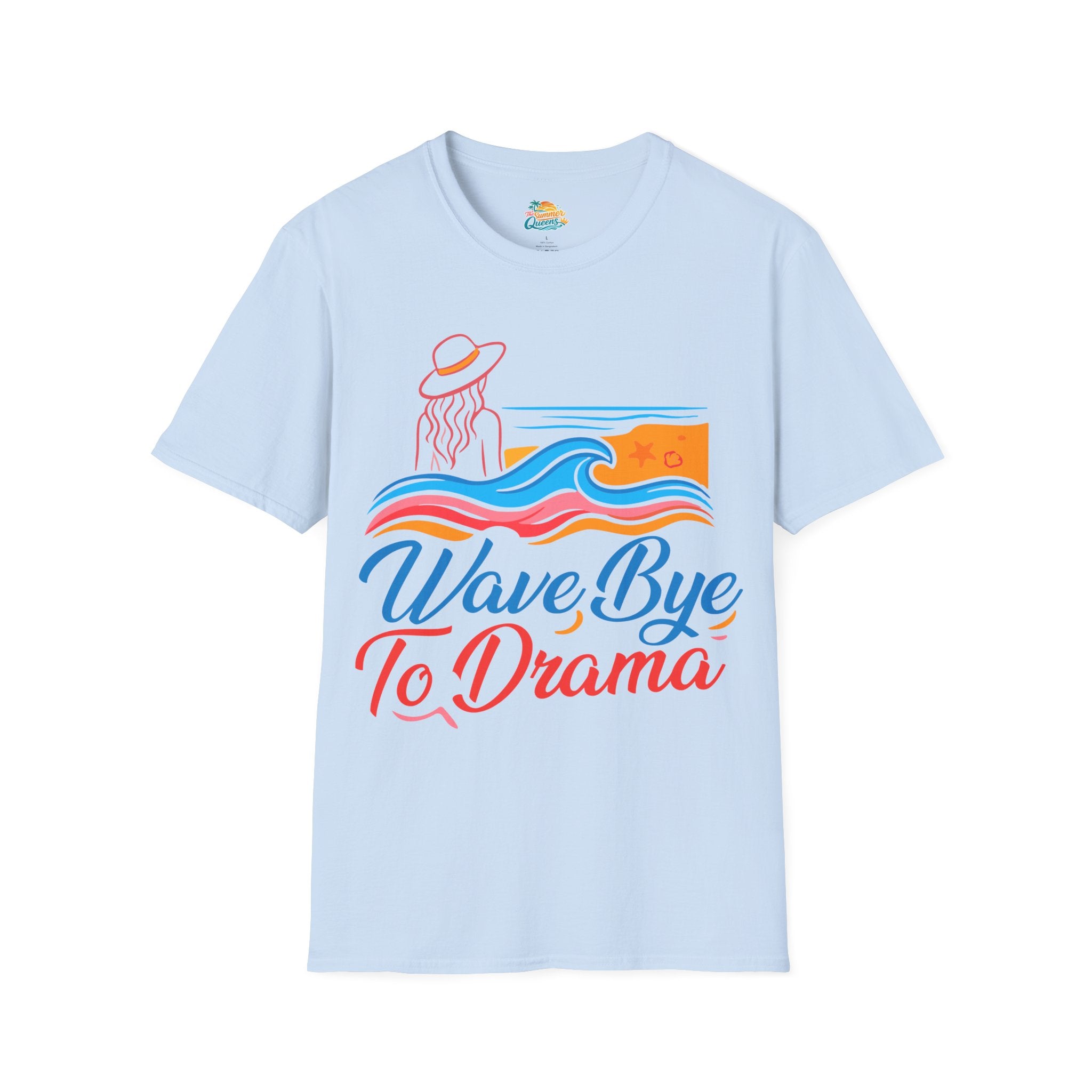 Wave Bye To Drama T-Shirt – Retro Beach Vibes Summer Tee