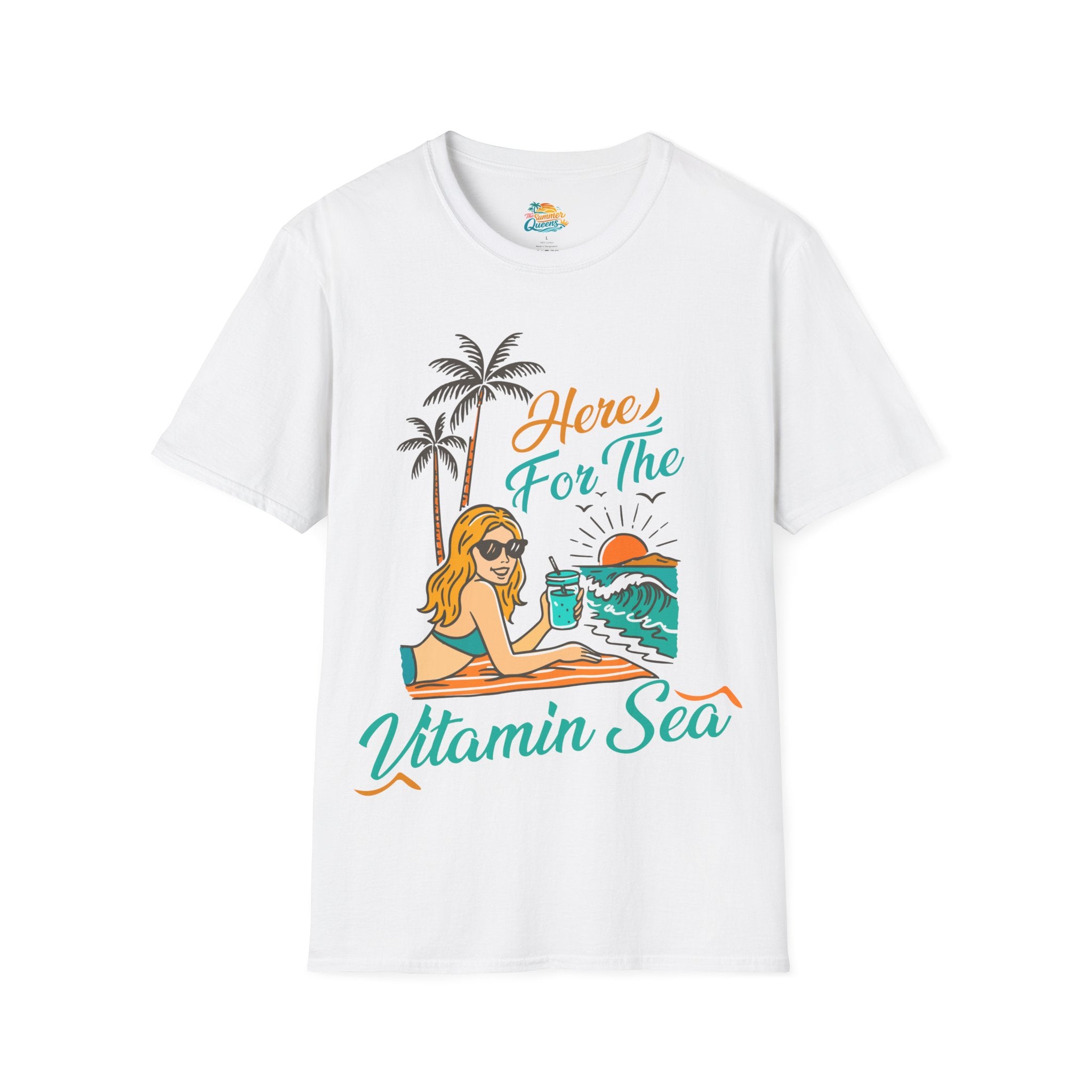 Here For The Vitamin Sea Graphic T-Shirt — Beach Tee