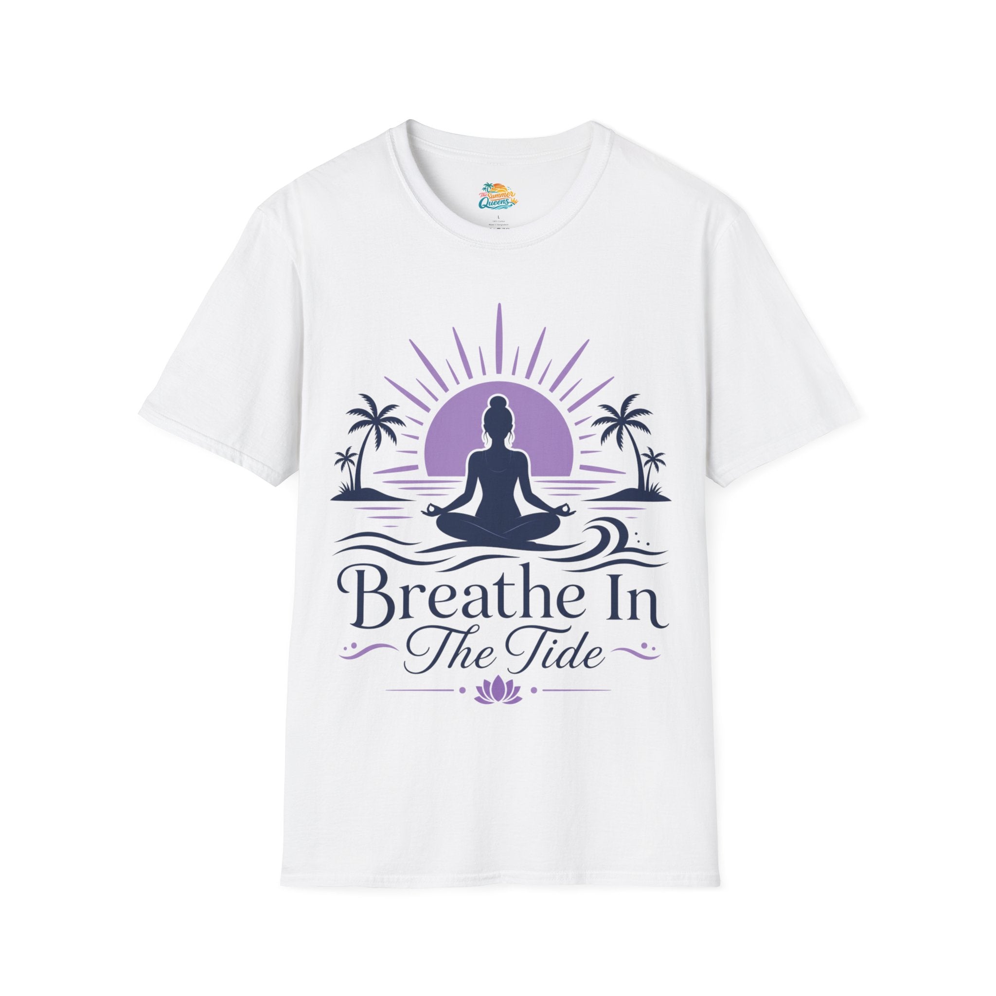 Breathe In The Tide Yoga T-Shirt — Meditative Beach Relaxation Tee