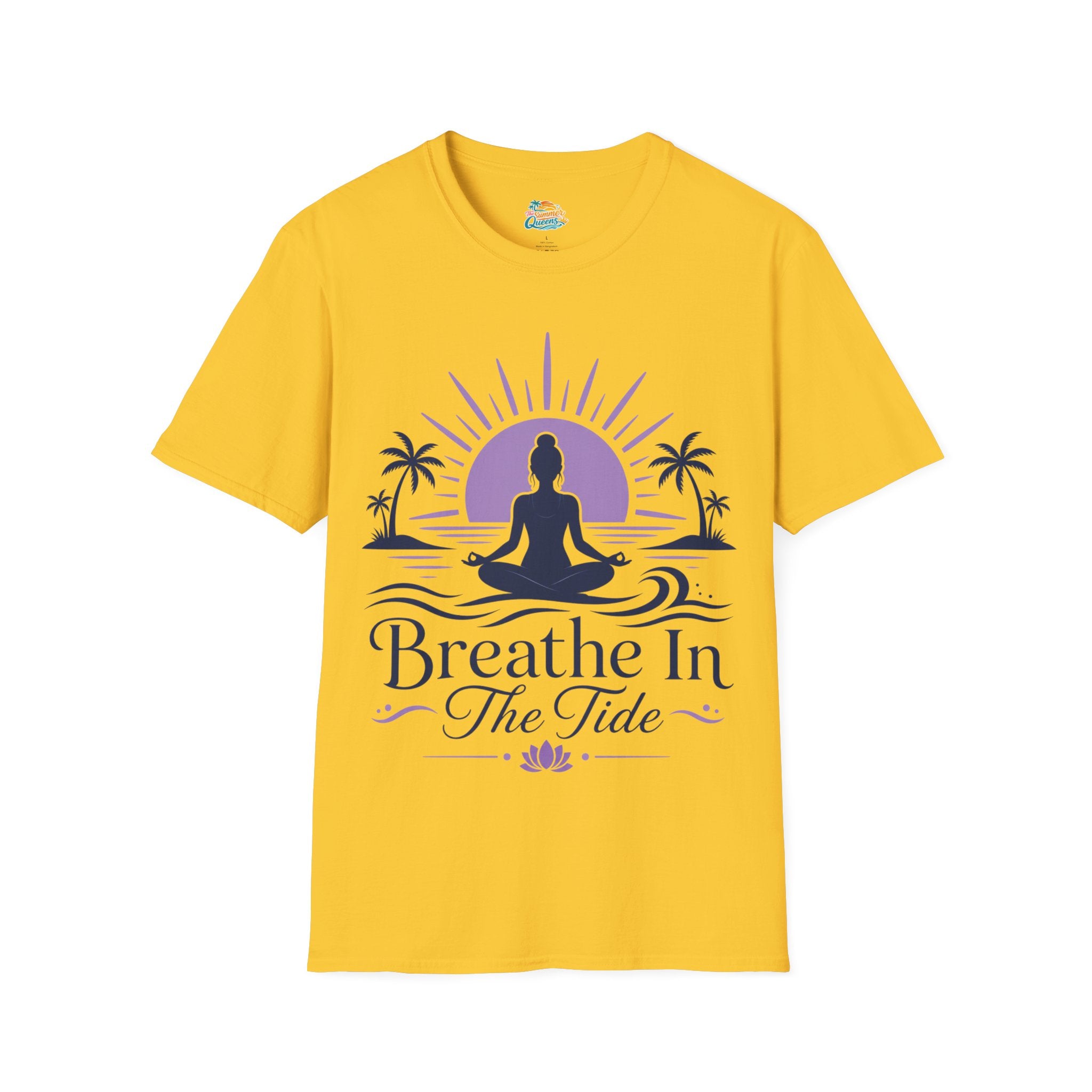 Breathe In The Tide Yoga T-Shirt — Meditative Beach Relaxation Tee