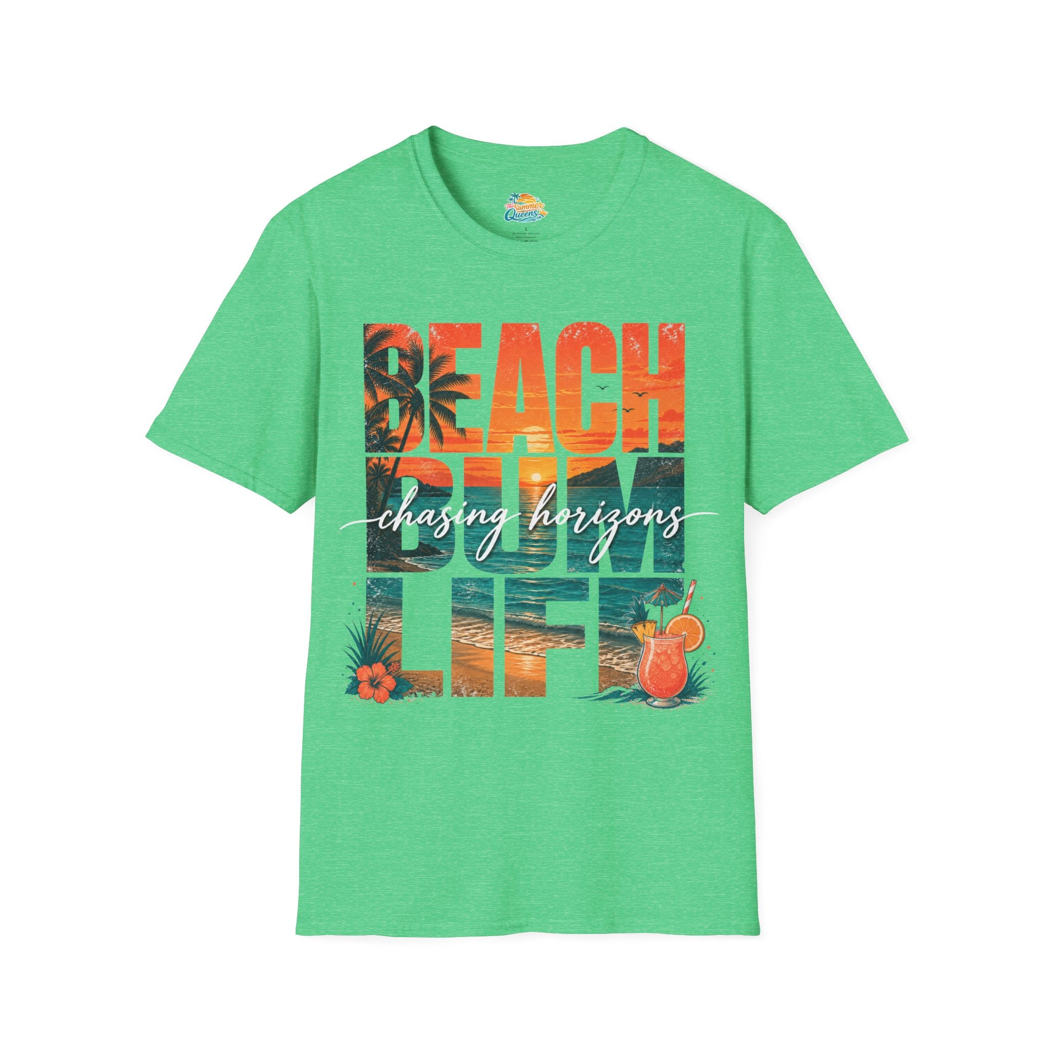 Beach Bum Life T‑Shirt — Tropical "Chasing Horizons" Graphic Tee