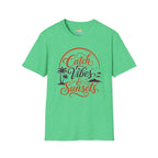 Catch Vibes & Sunsets T-Shirt — Beach Palm Sunset Graphic Tee