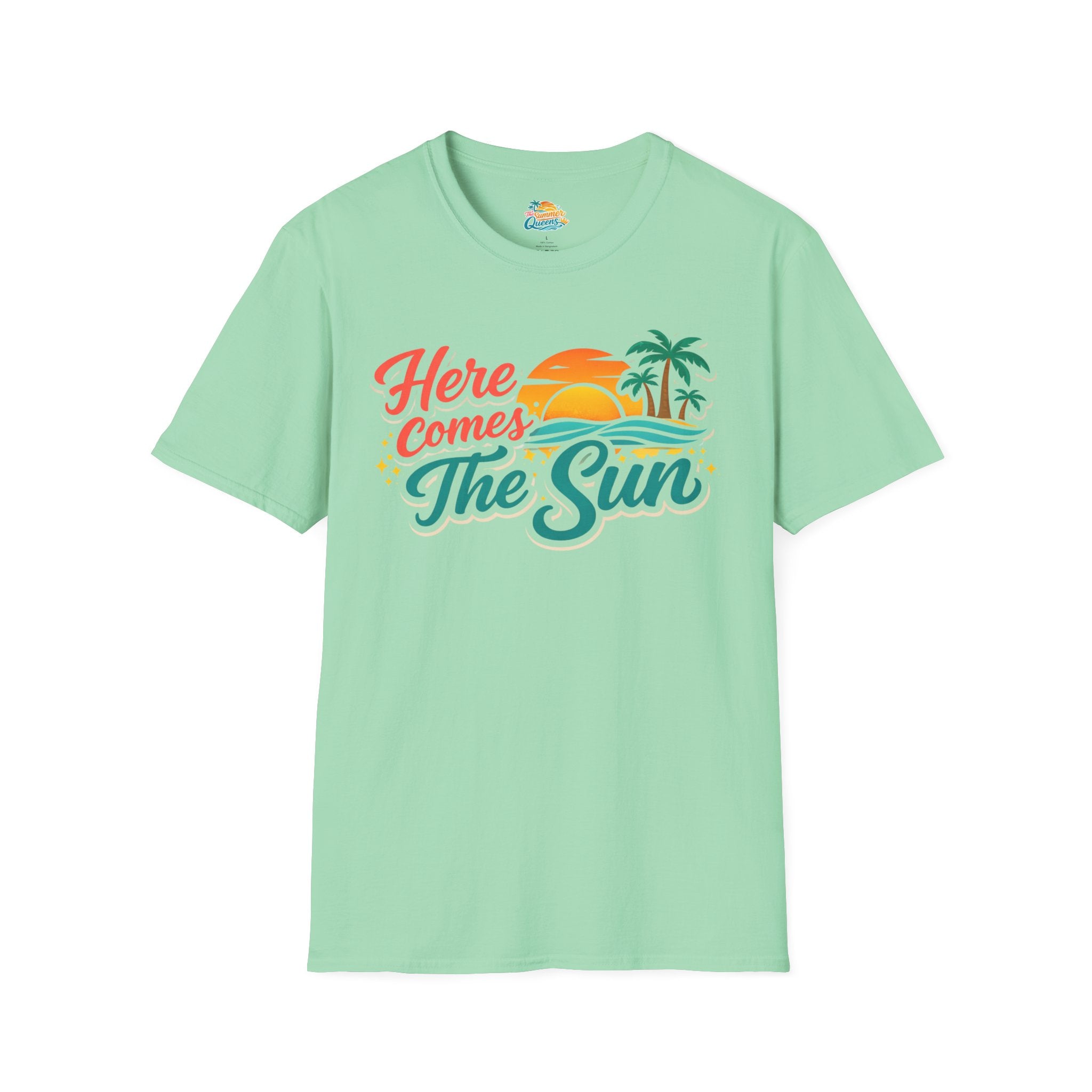 Here Comes The Sun T-Shirt — Retro Beach Sunset Tee
