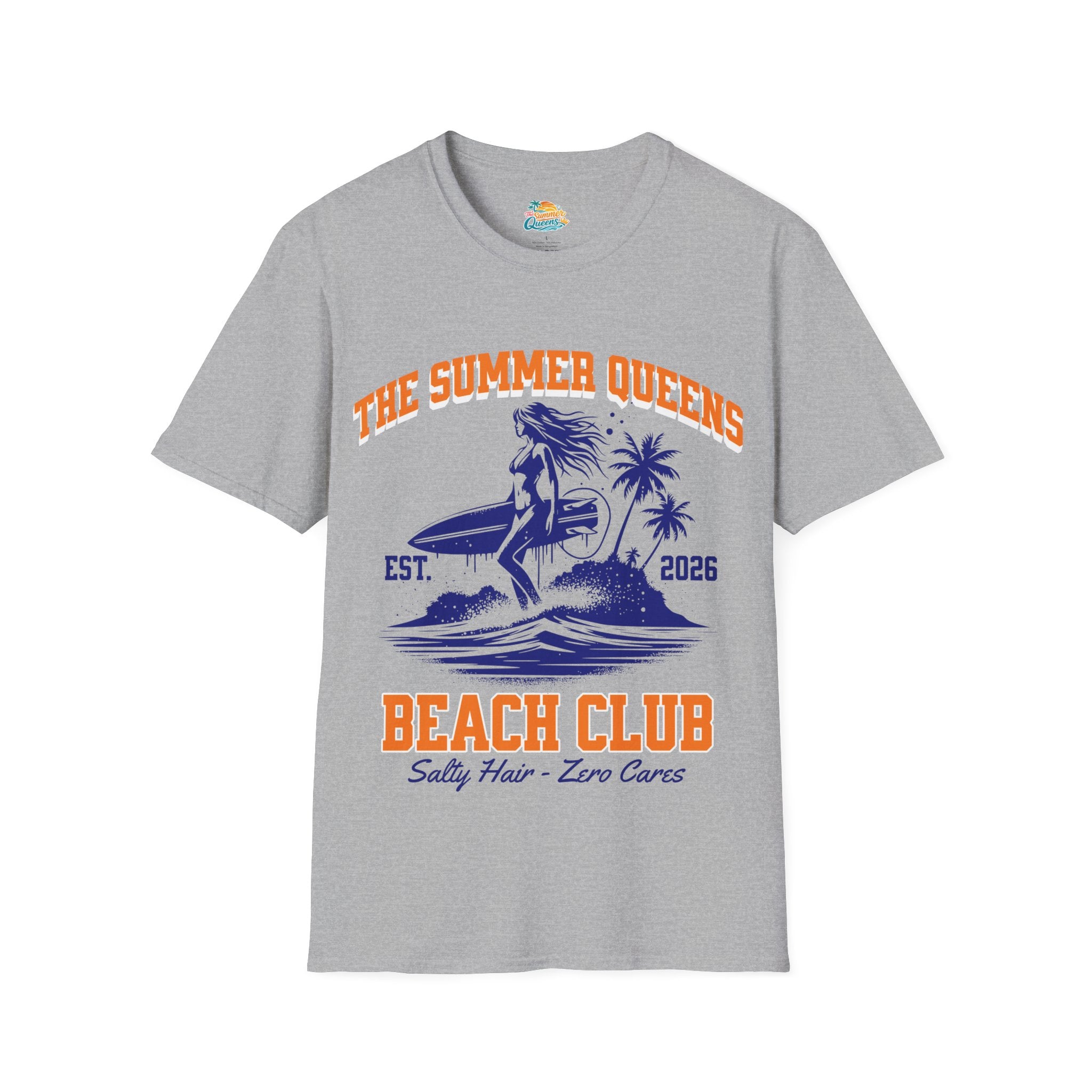 The Summer Queens Beach Club T-Shirt — Surf Graphic (Est. 2026)