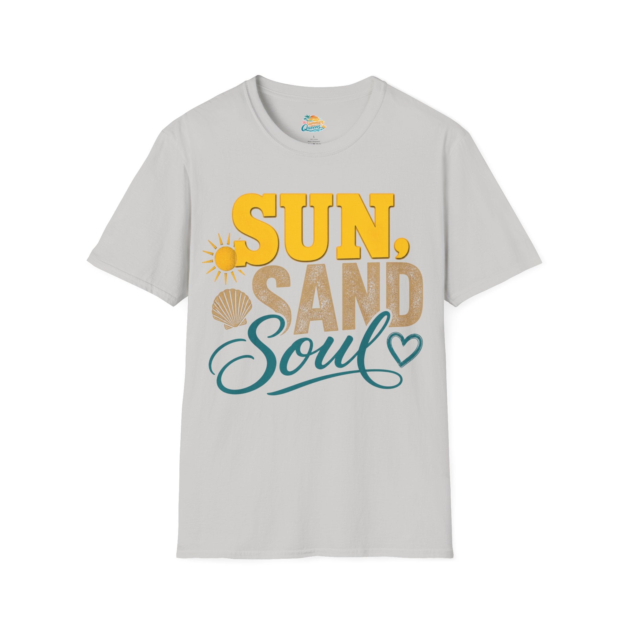 Sun, Sand & Soul Beach T-Shirt – Summer Vacation Shell Graphic Tee