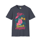 Sip Happens, Beach Happens T-Shirt — Tropical Vacation Cocktail Graphic Tee